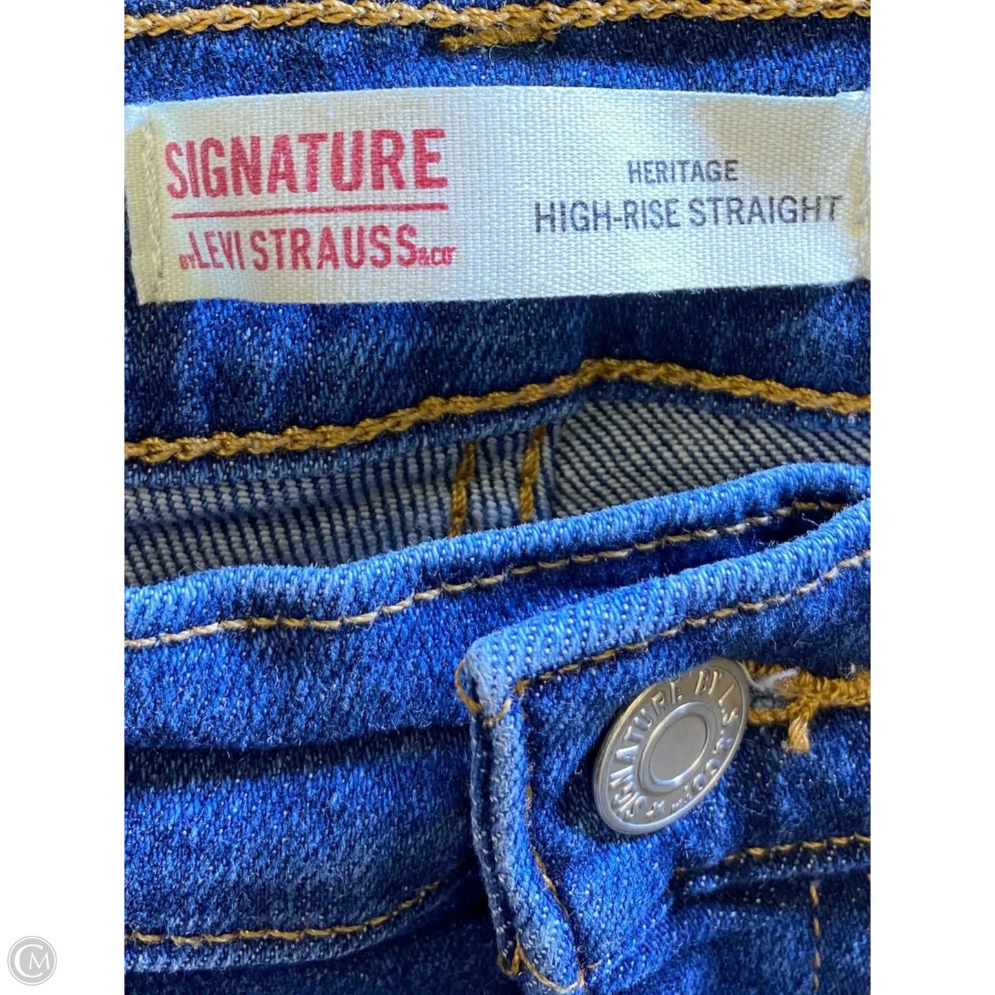 Jeans Straight By Levis In Blue Denim, Size: 12