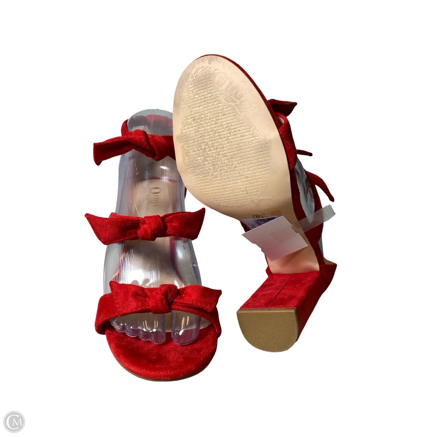Sandals Heels Block By Clothes Mentor In Red, Size: 8