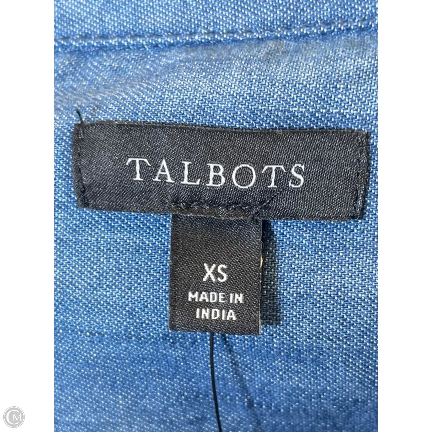 Blouse Long Sleeve By Talbots In Blue Denim, Size: Xs