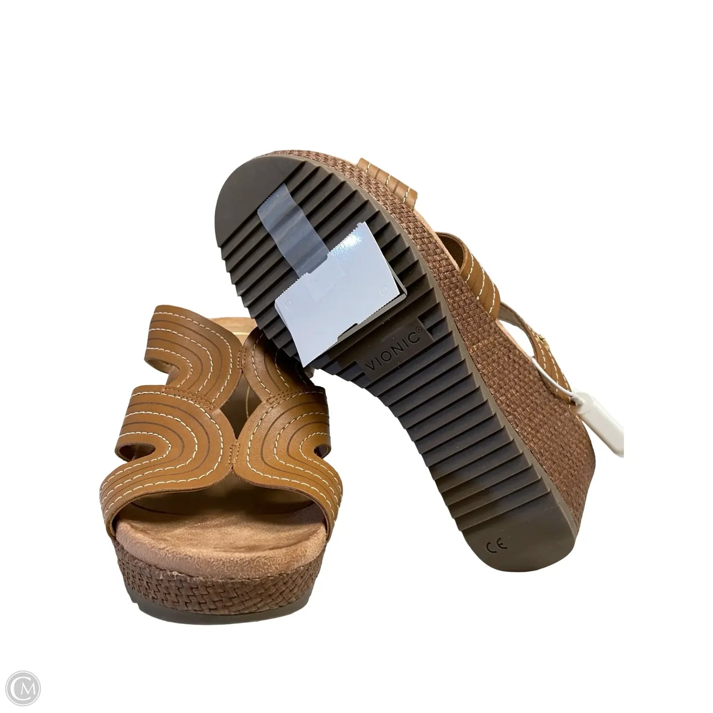 Sandals Heels Platform By Vionic In Tan, Size: 6.5