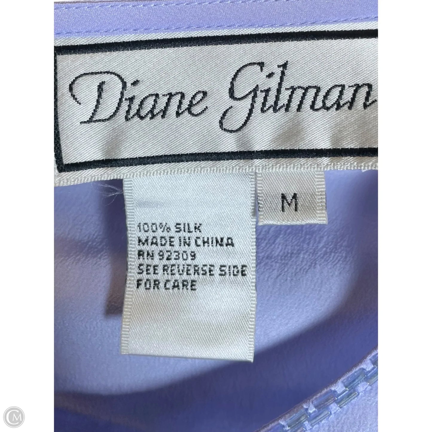 Top Short Sleeve By Diane Gilman In Purple, Size: M