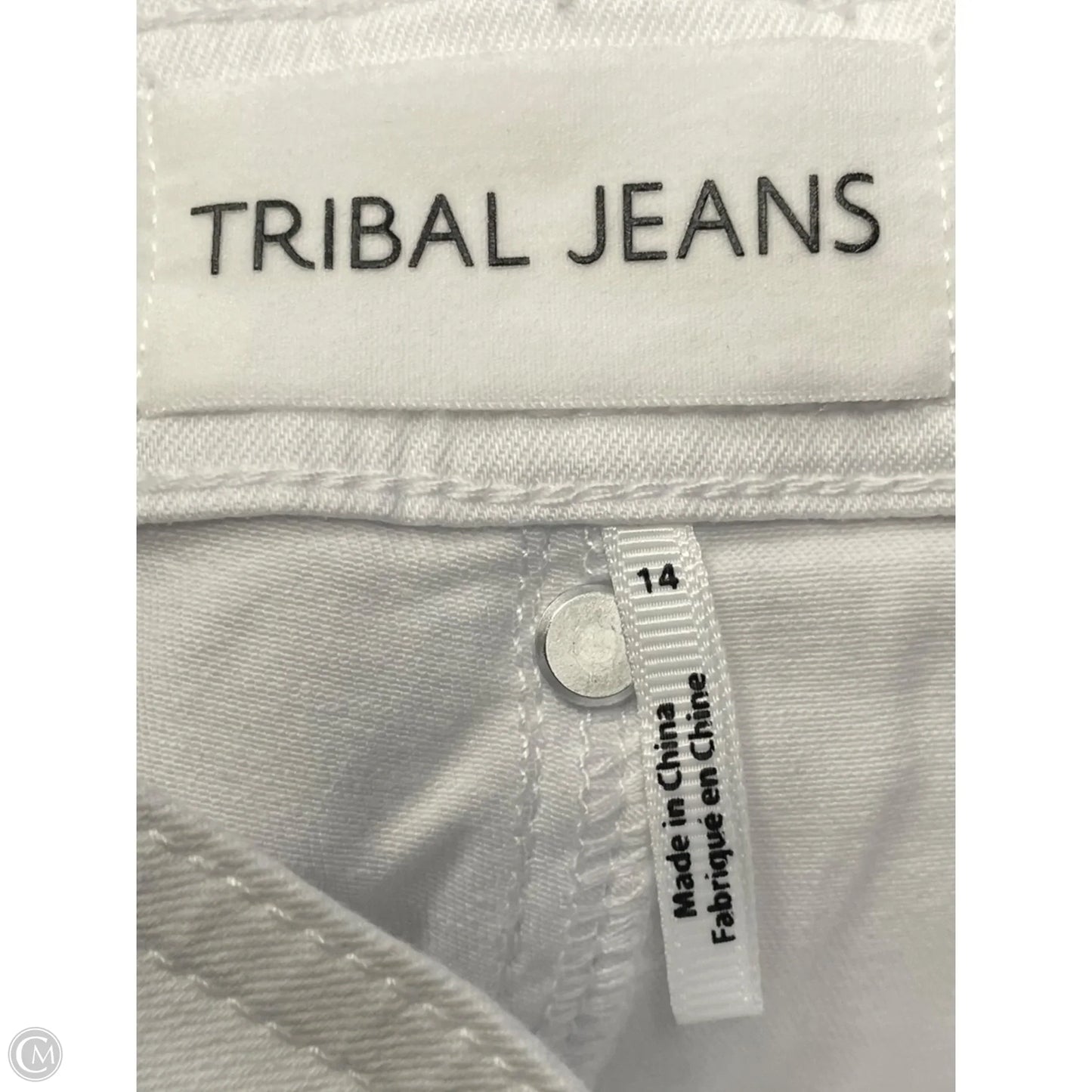 Jeans Straight By Tribal In White Denim, Size: 14