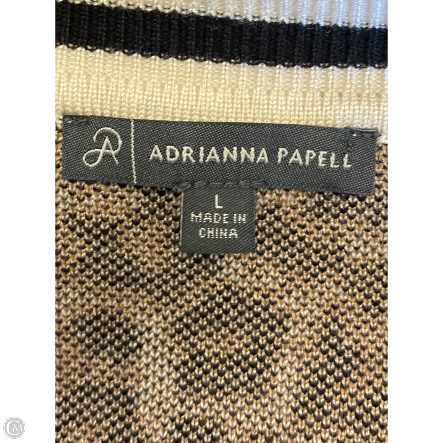 Sweater Short Sleeve By Adrianna Papell In Animal Print, Size: L