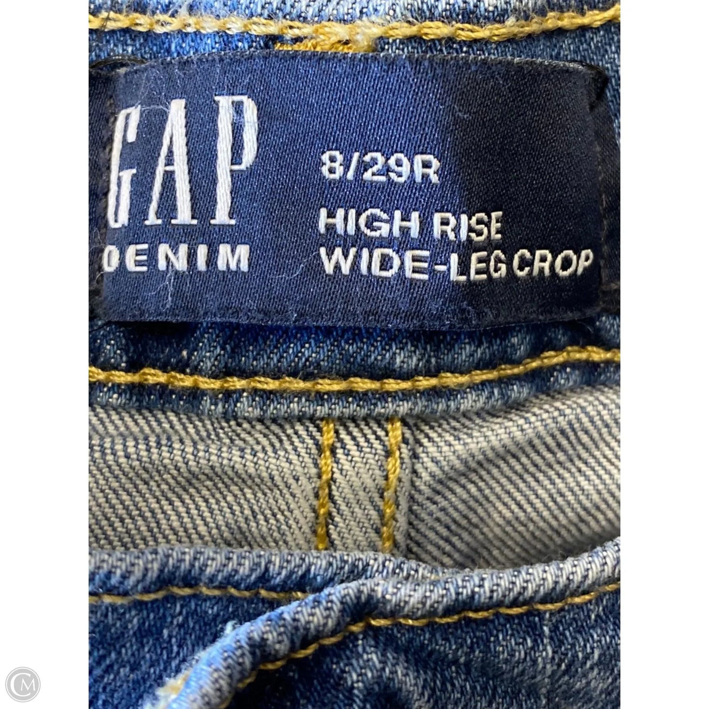 Jeans Wide Leg By Gap In Blue Denim, Size: 8