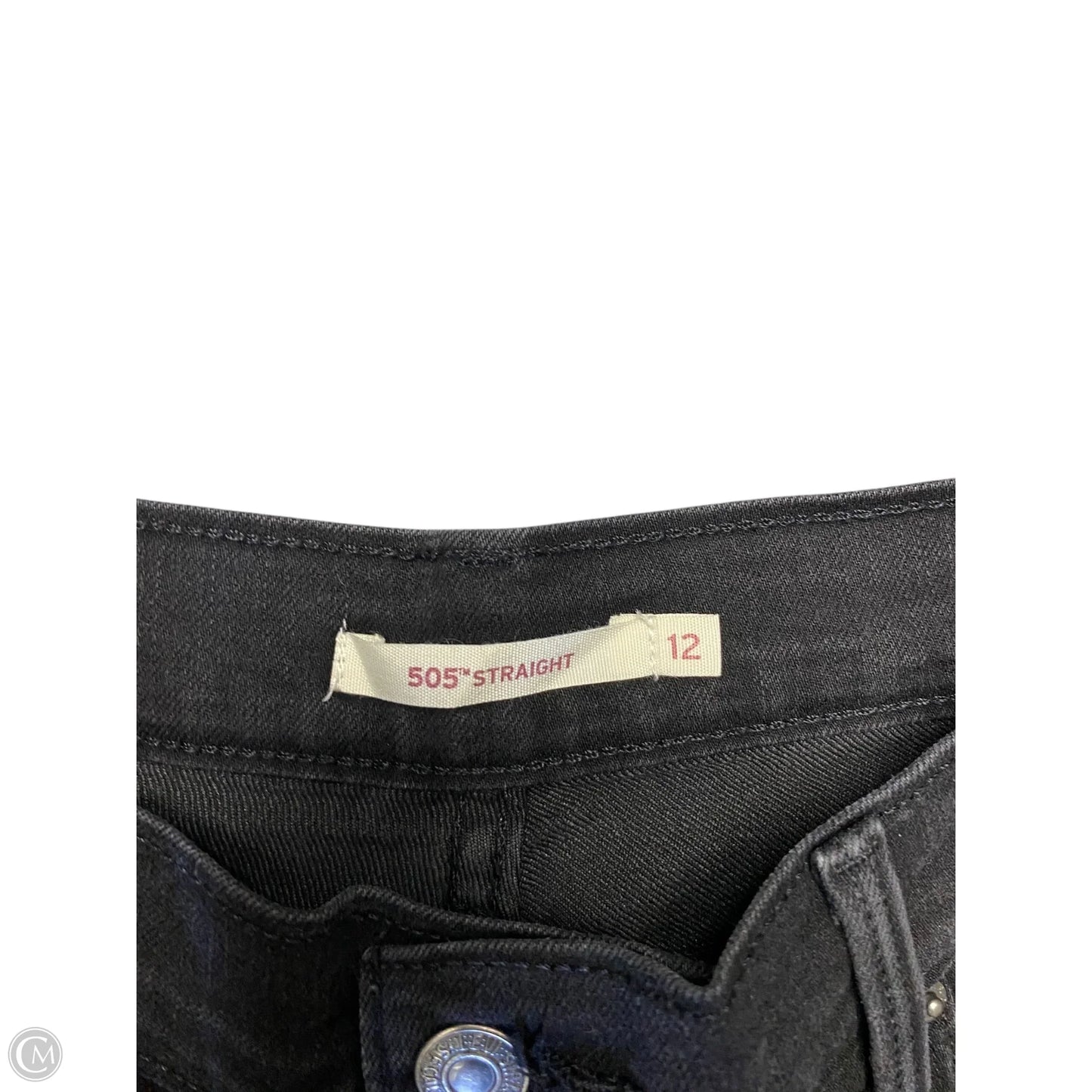 Jeans Straight By Levis In Black, Size: 12