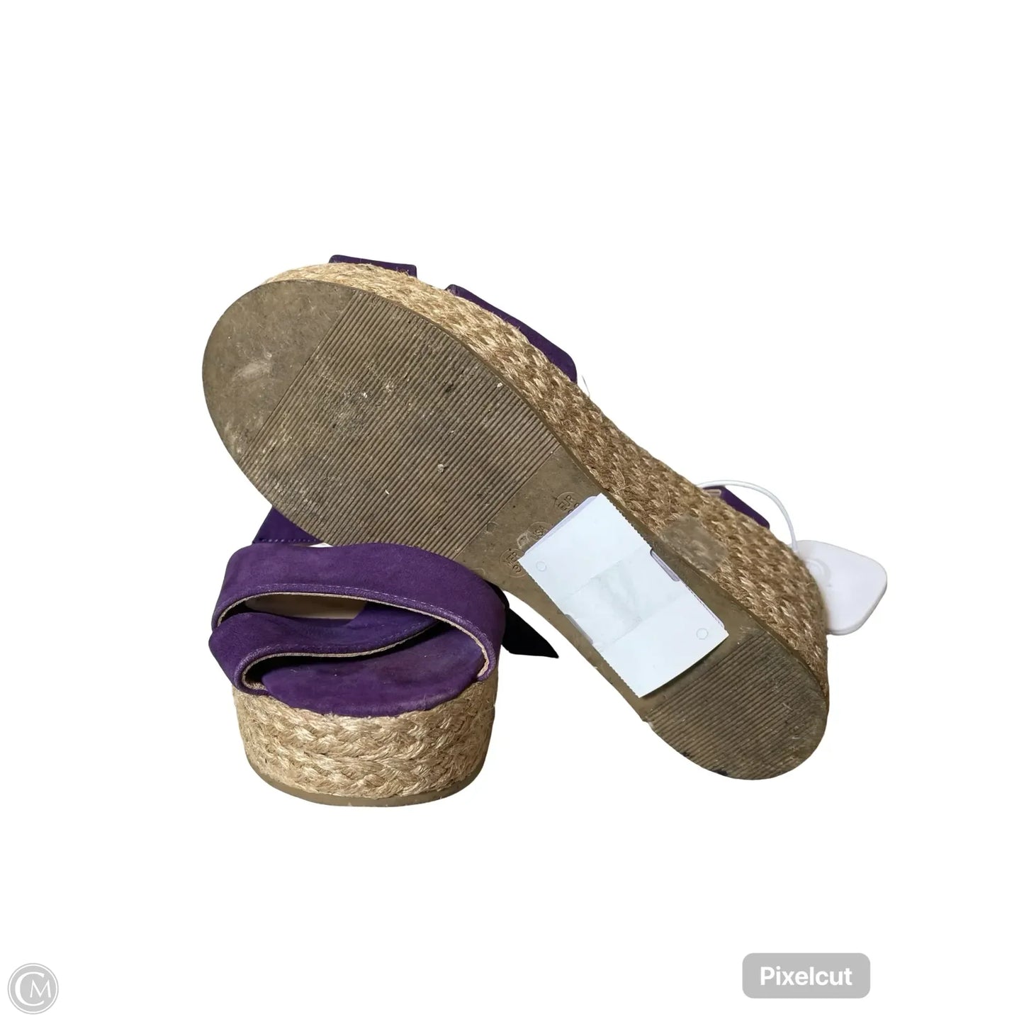 Shoes Heels Platform By Clothes Mentor In Purple & Tan, Size: 7