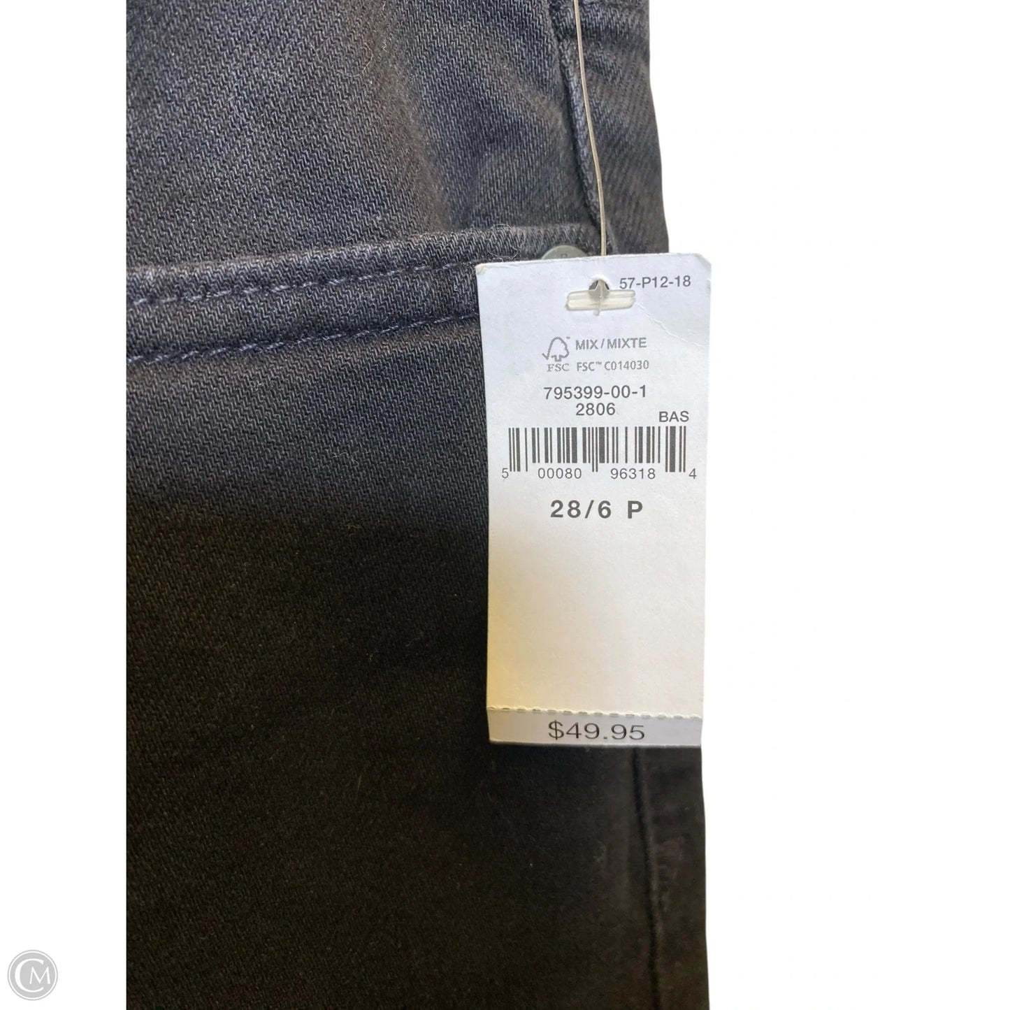 Jeans Straight By Gap In Black, Size: 6