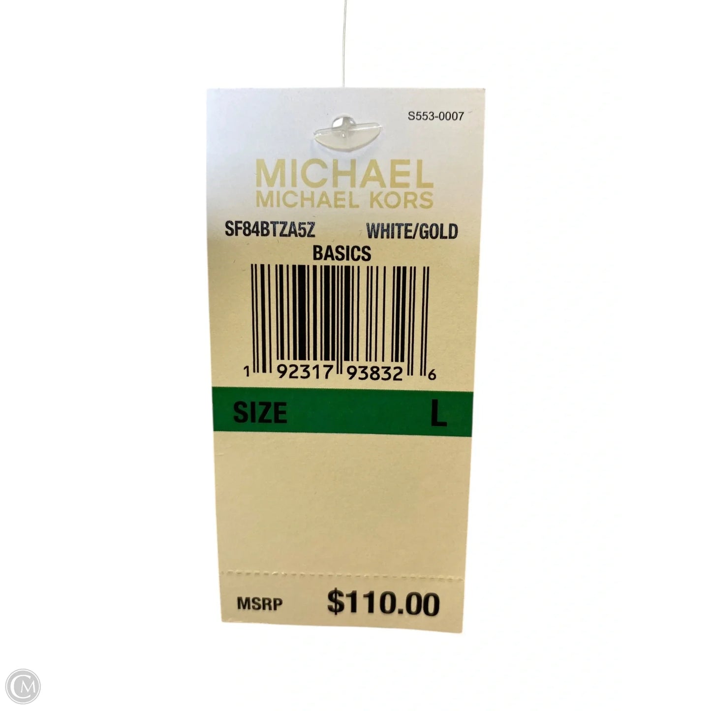 Blouse Long Sleeve By Michael By Michael Kors In Gold & White, Size: L