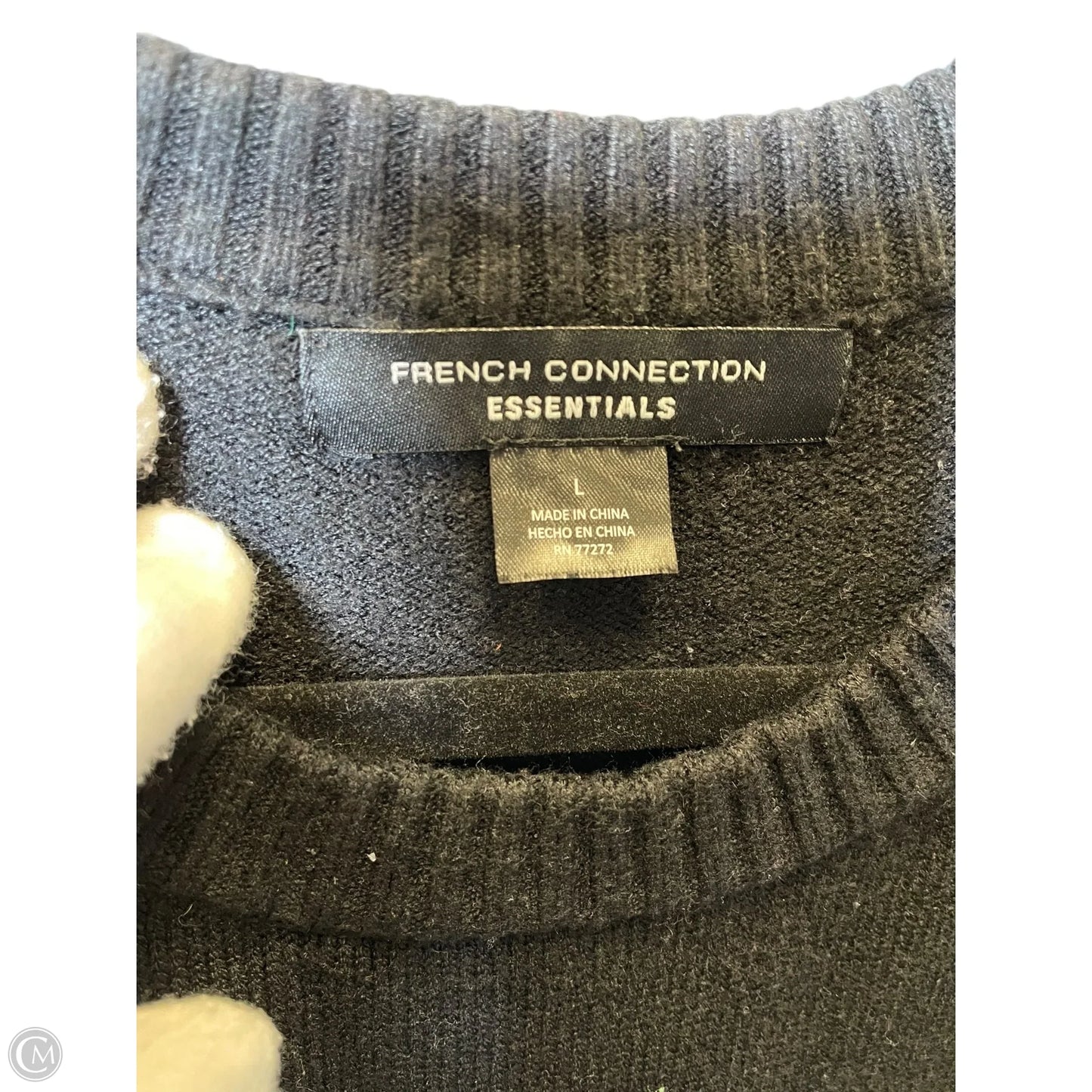 Sweater By French Connection In Black & White, Size: L