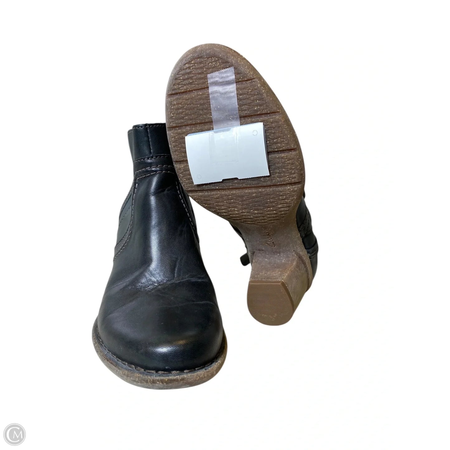 Boots Ankle Heels By Clarks In Black, Size: 6.5
