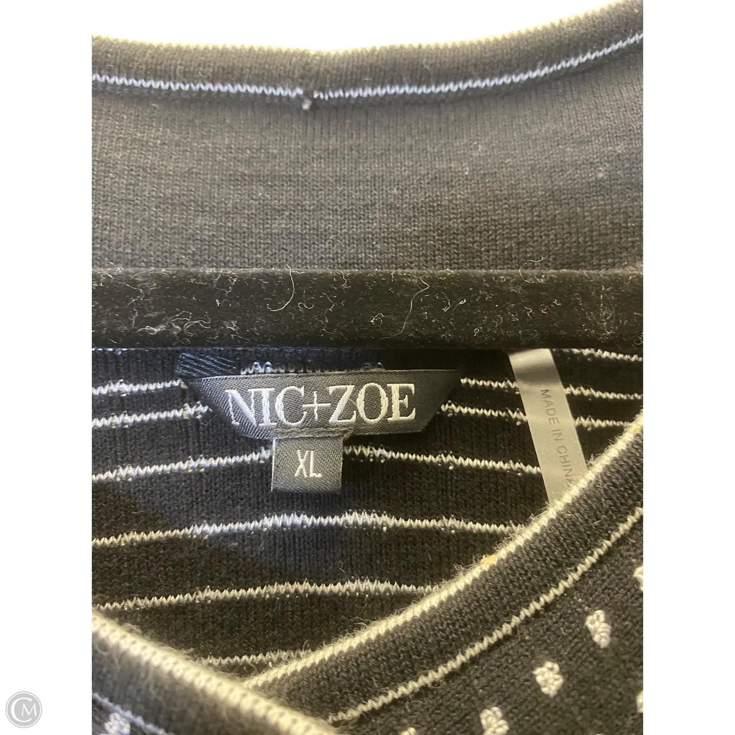 Cardigan By Nic + Zoe In Black & White, Size: Xl