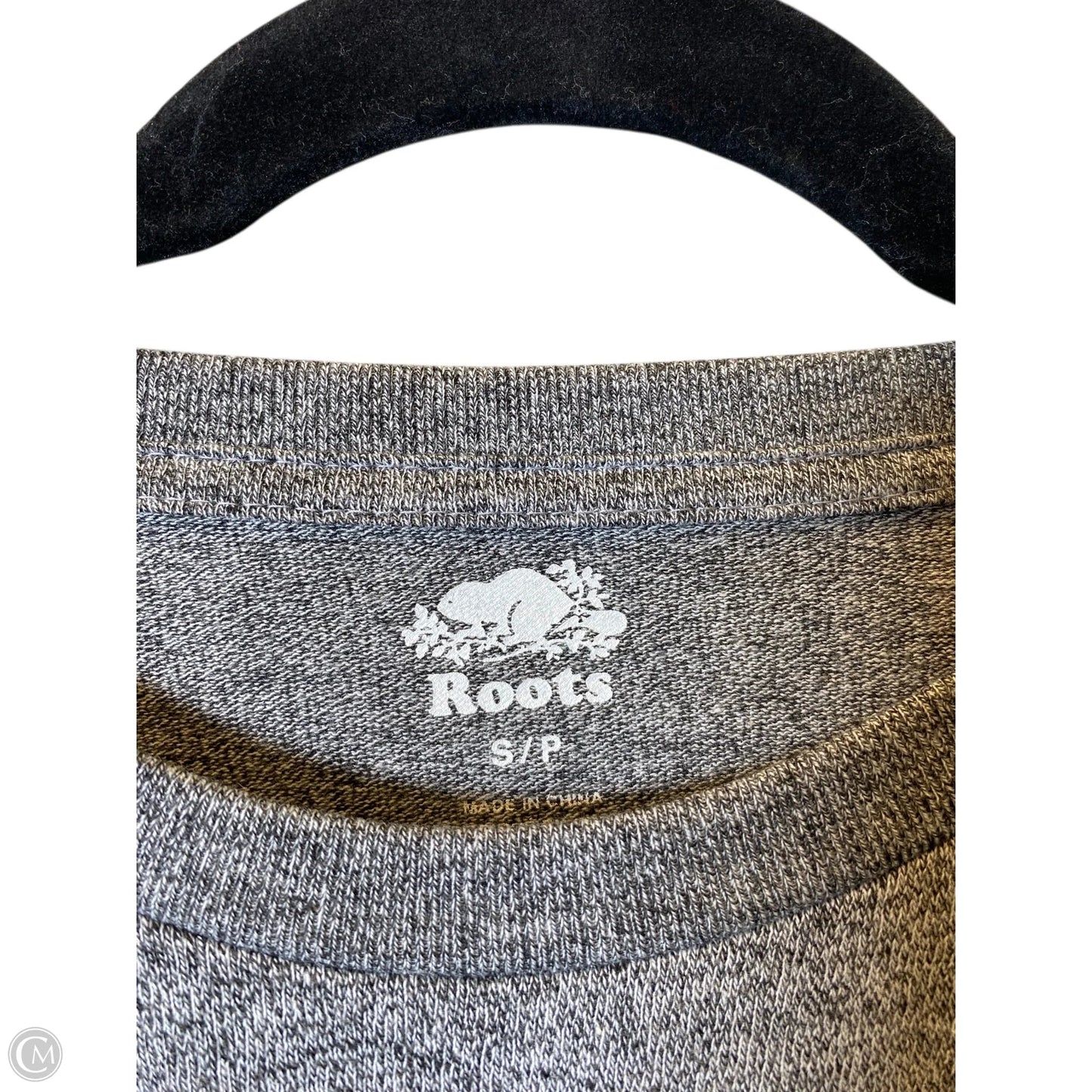 Top Short Sleeve By Roots In Grey, Size: S