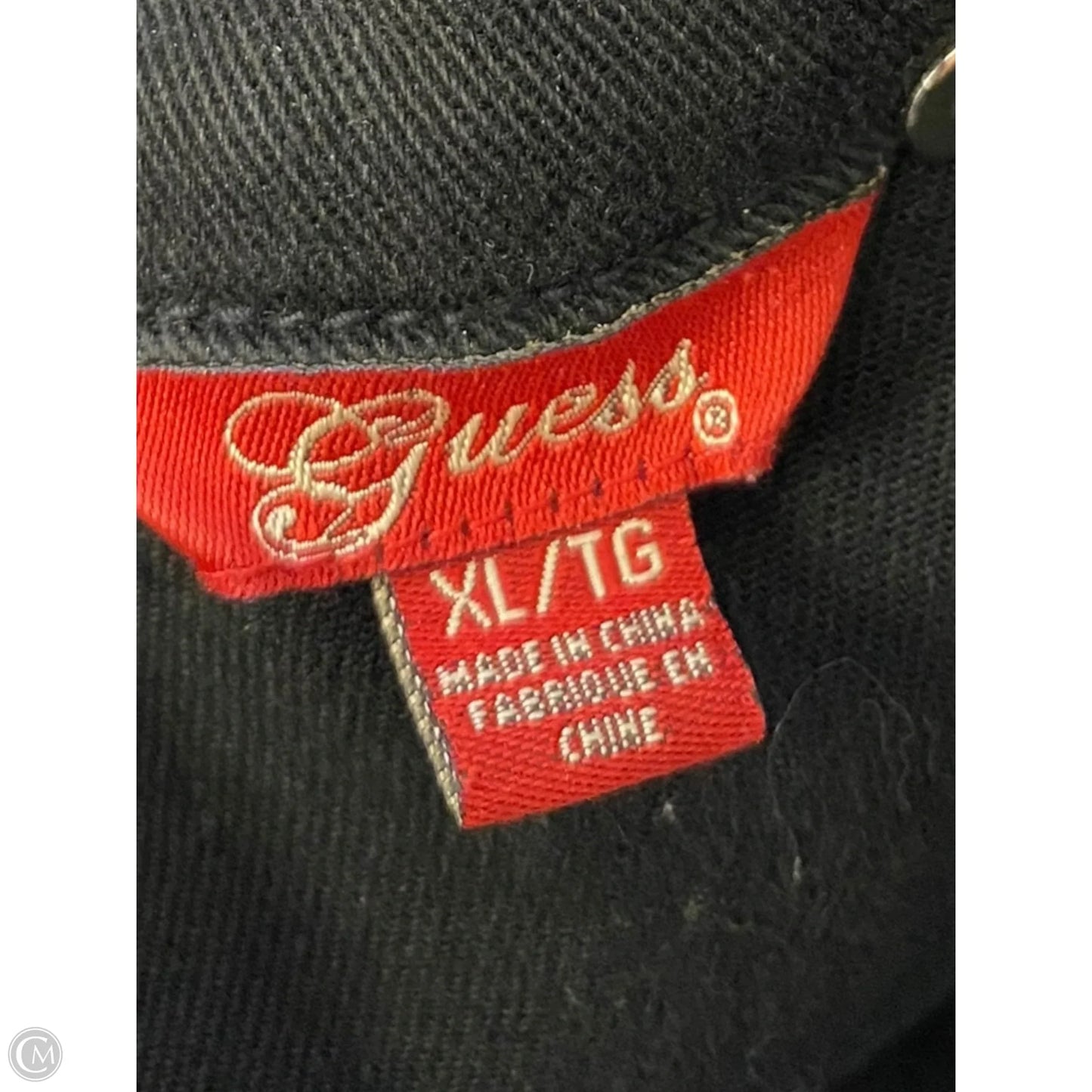 Jacket Denim By Guess In Black, Size: Xl