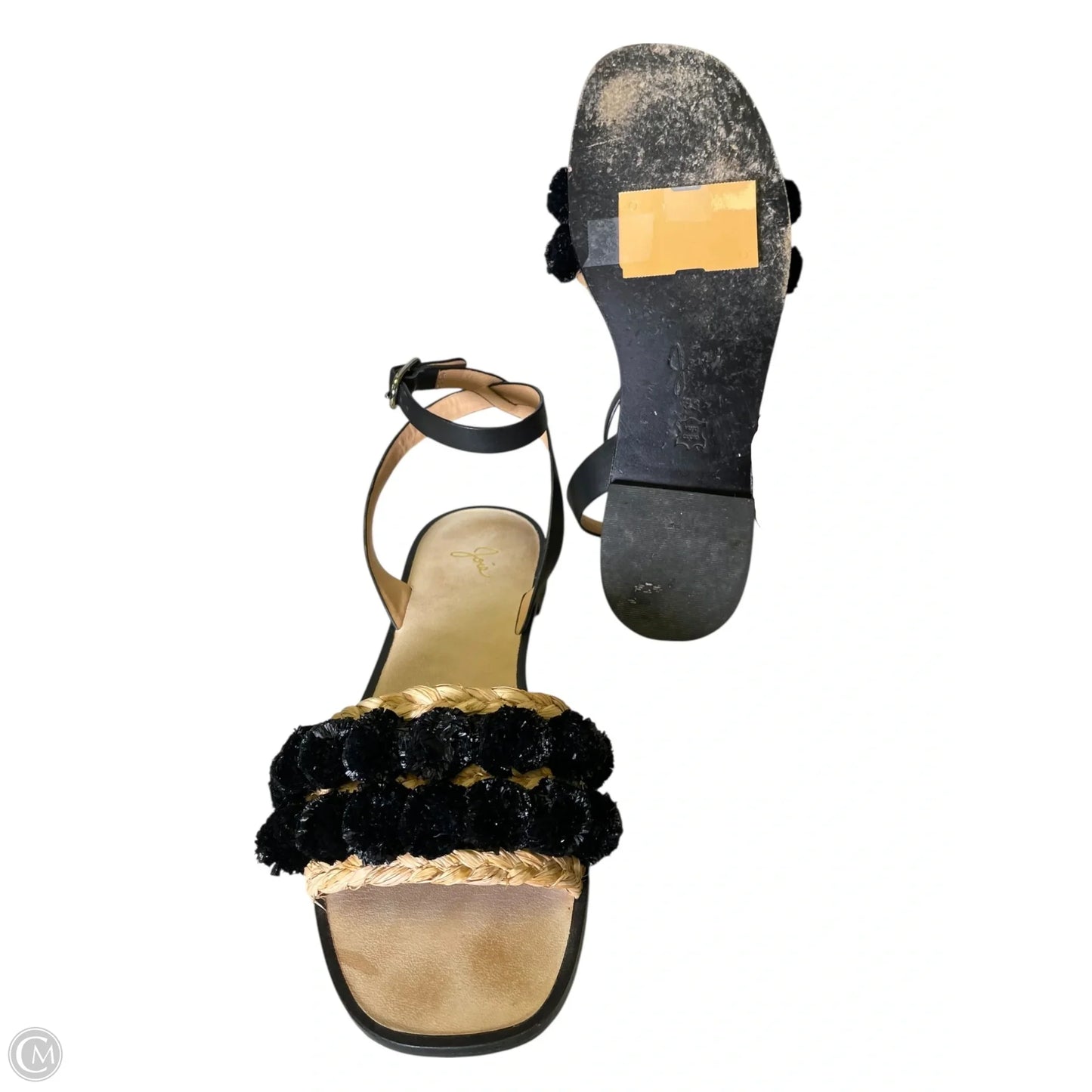 Sandals Flats By Joie In Black & Tan, Size: 7.5