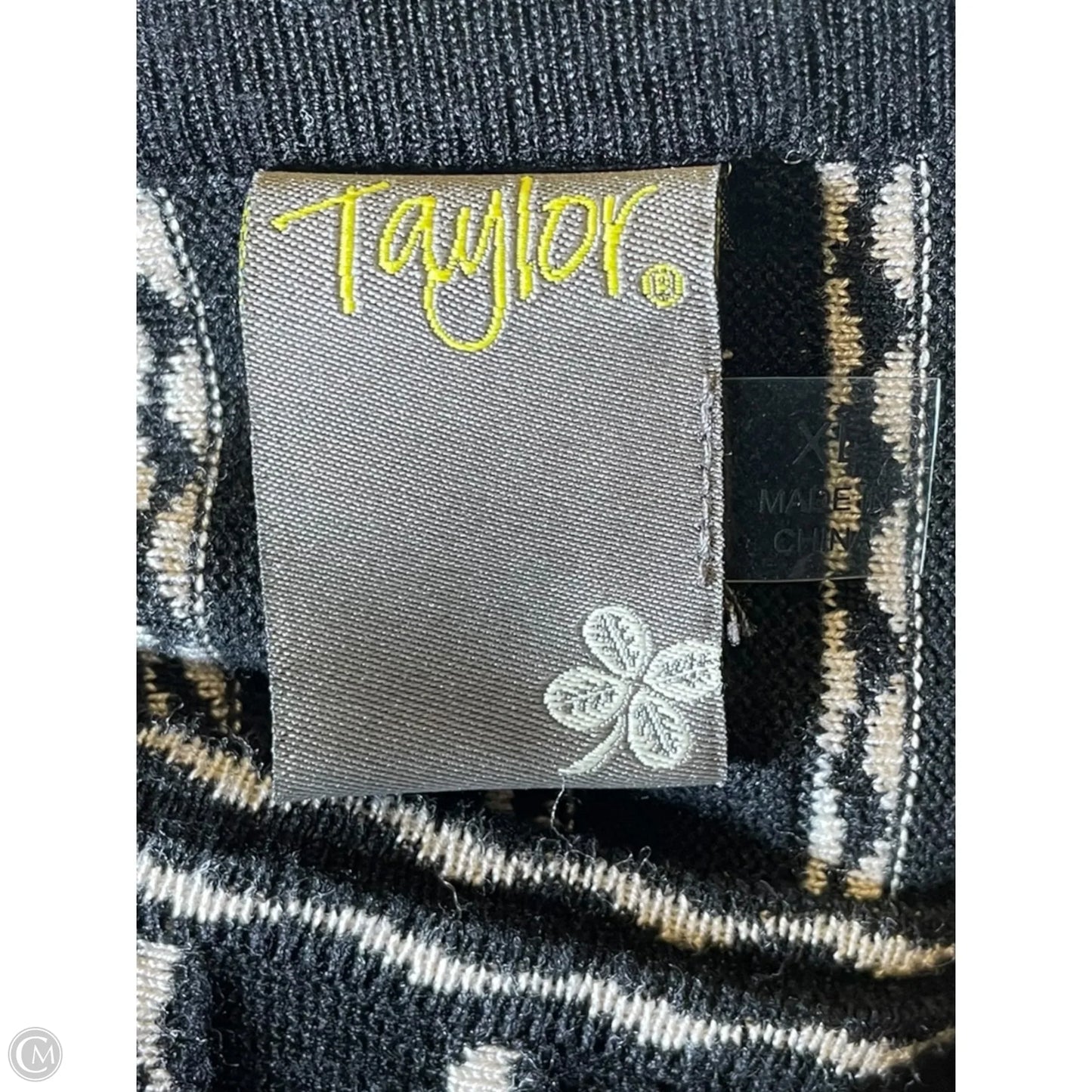 Dress Casual Midi By Taylor In Black & Cream, Size: Xl