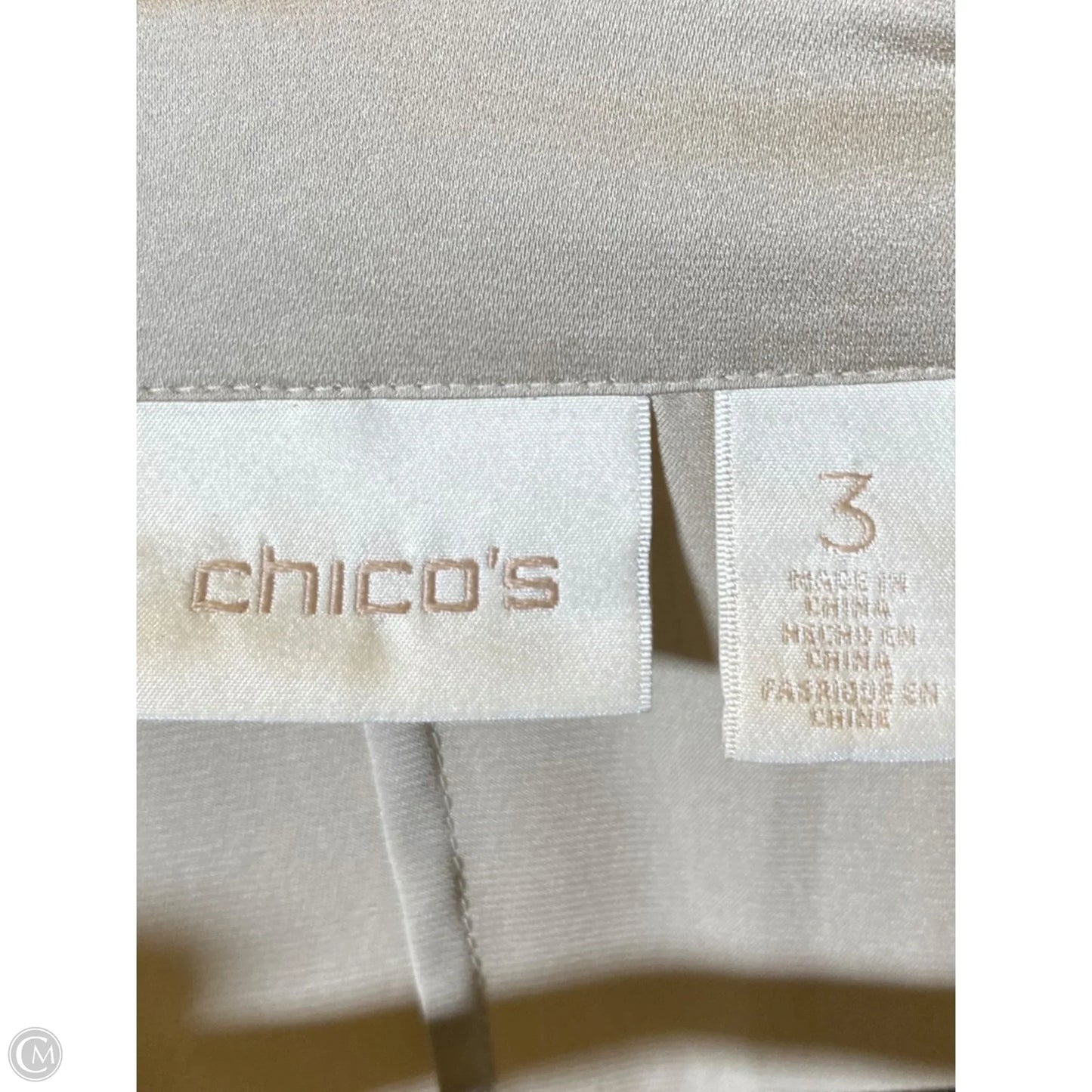 Top Long Sleeve By Chicos In Beige, Size: Xl