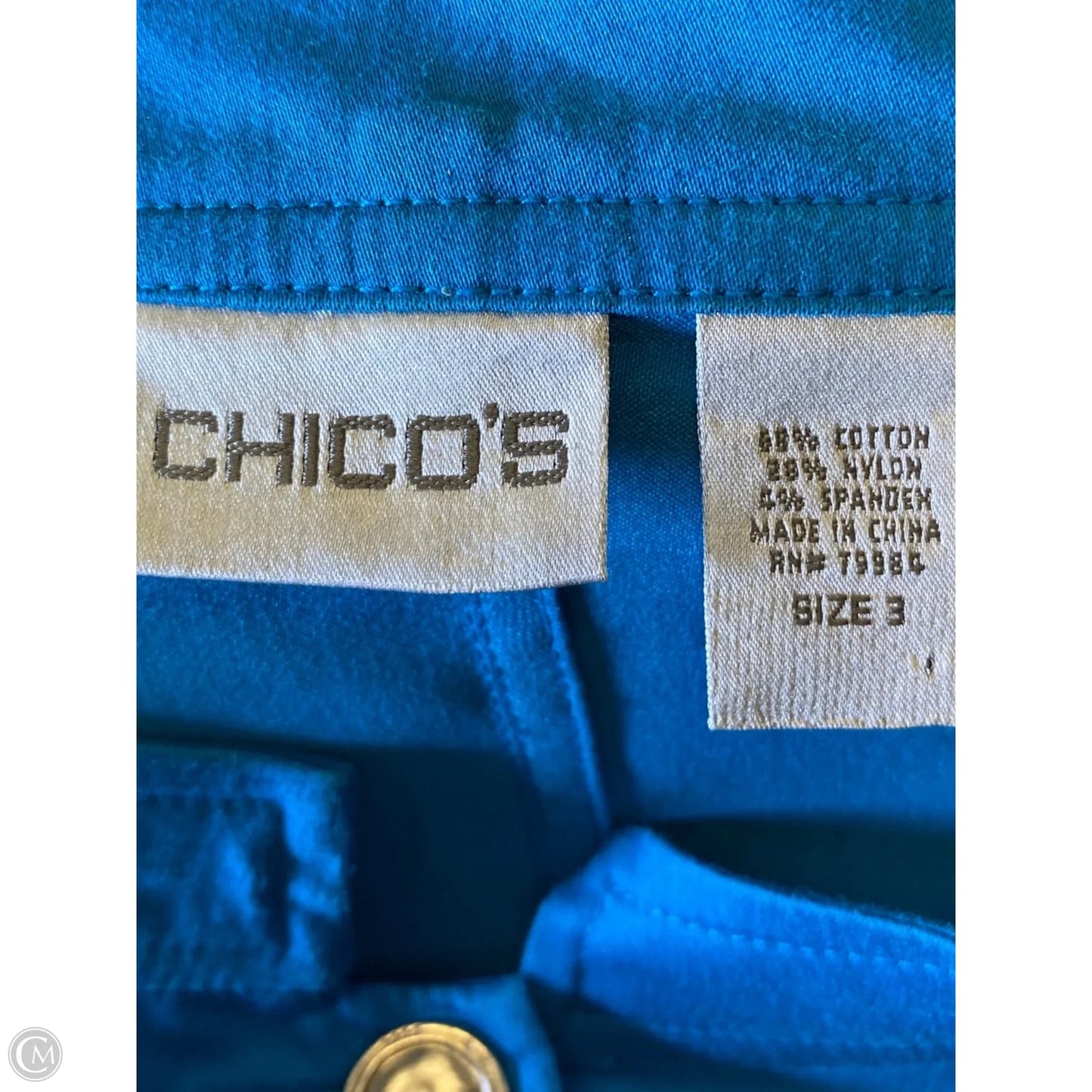 Top Long Sleeve By Chicos In Aqua, Size: Xl