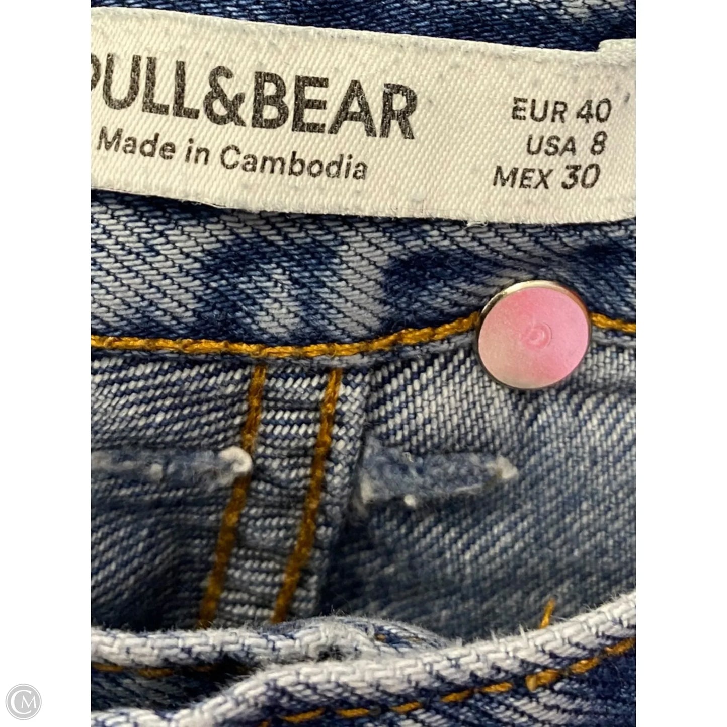 Jeans Straight By Pull&bear In Blue Denim, Size: 8