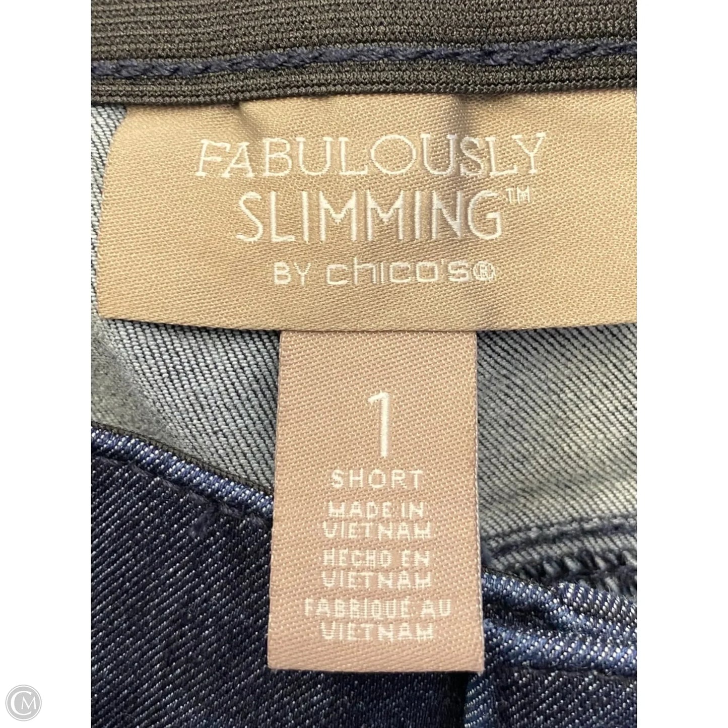 Jeans Straight By Chicos In Blue Denim, Size: 8