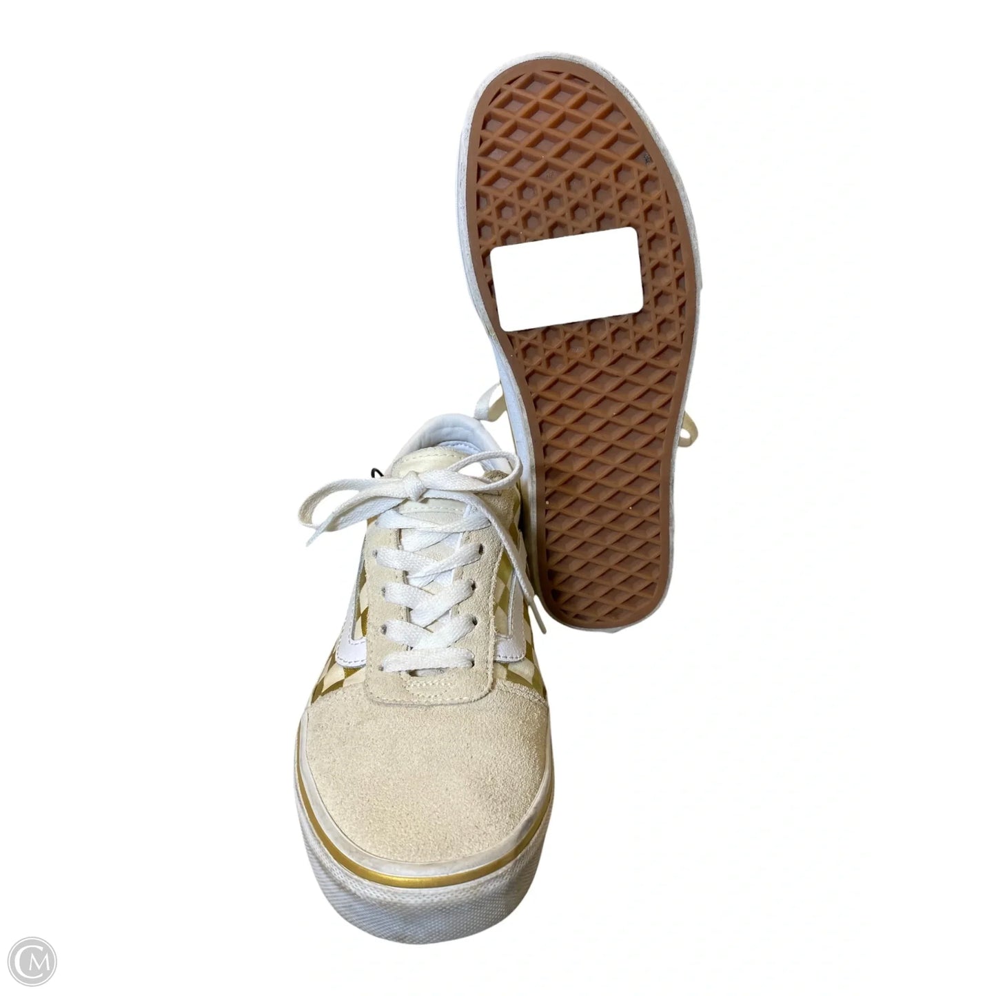 Shoes Flats By Vans In Gold & Tan, Size: 6.5