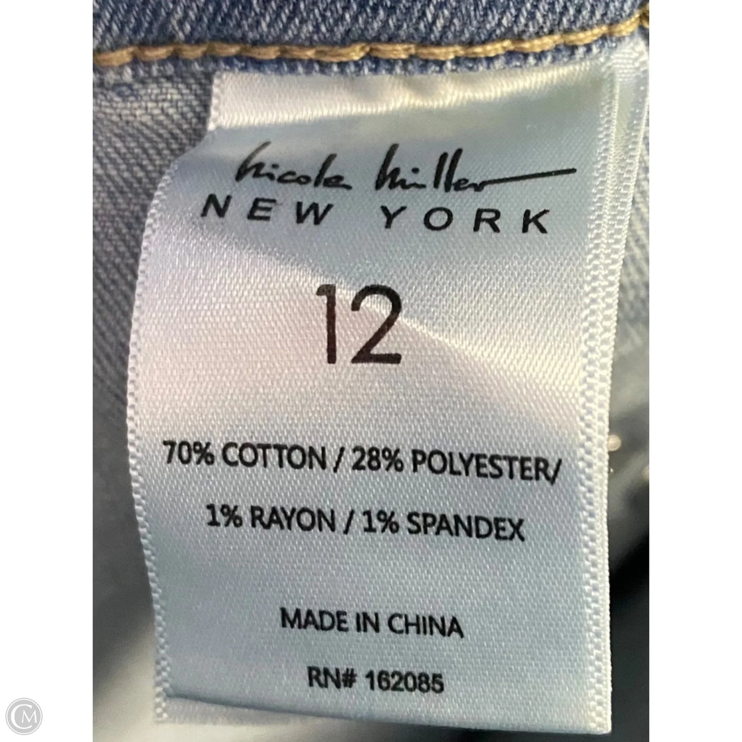 Jeans Flared By Nicole By Nicole Miller In Blue Denim, Size: 12