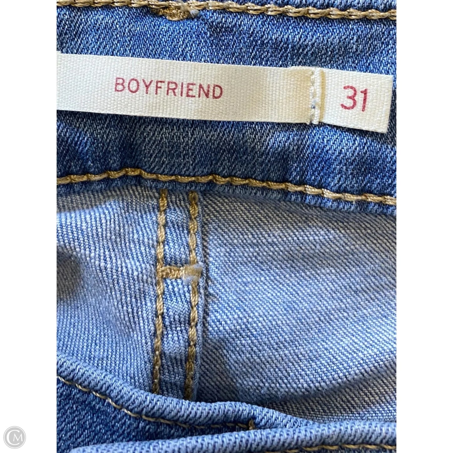 Jeans Boyfriend By Levis In Blue Denim, Size: 12