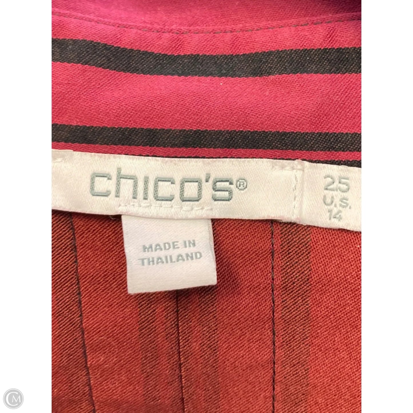 Top Long Sleeve By Chicos In Maroon, Size: L
