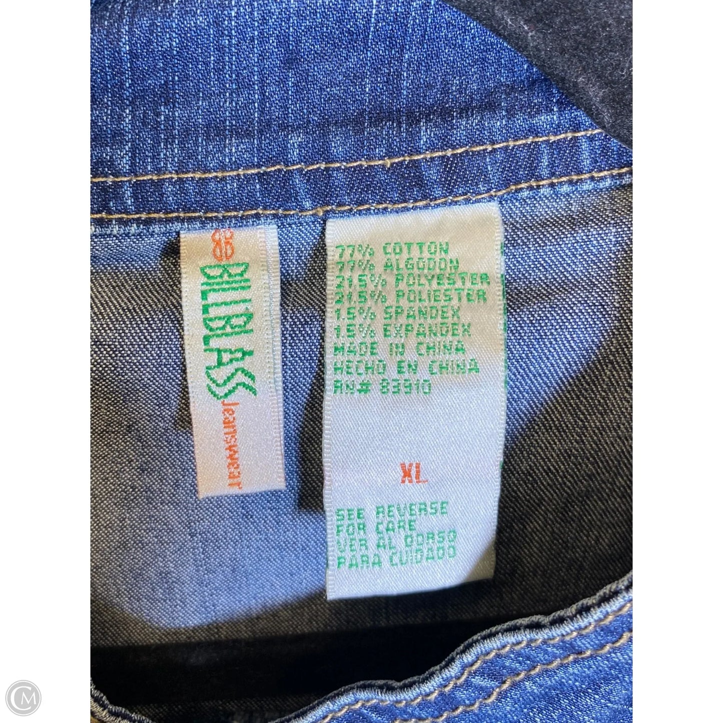 Jacket Denim By Clothes Mentor In Blue Denim, Size: Xl