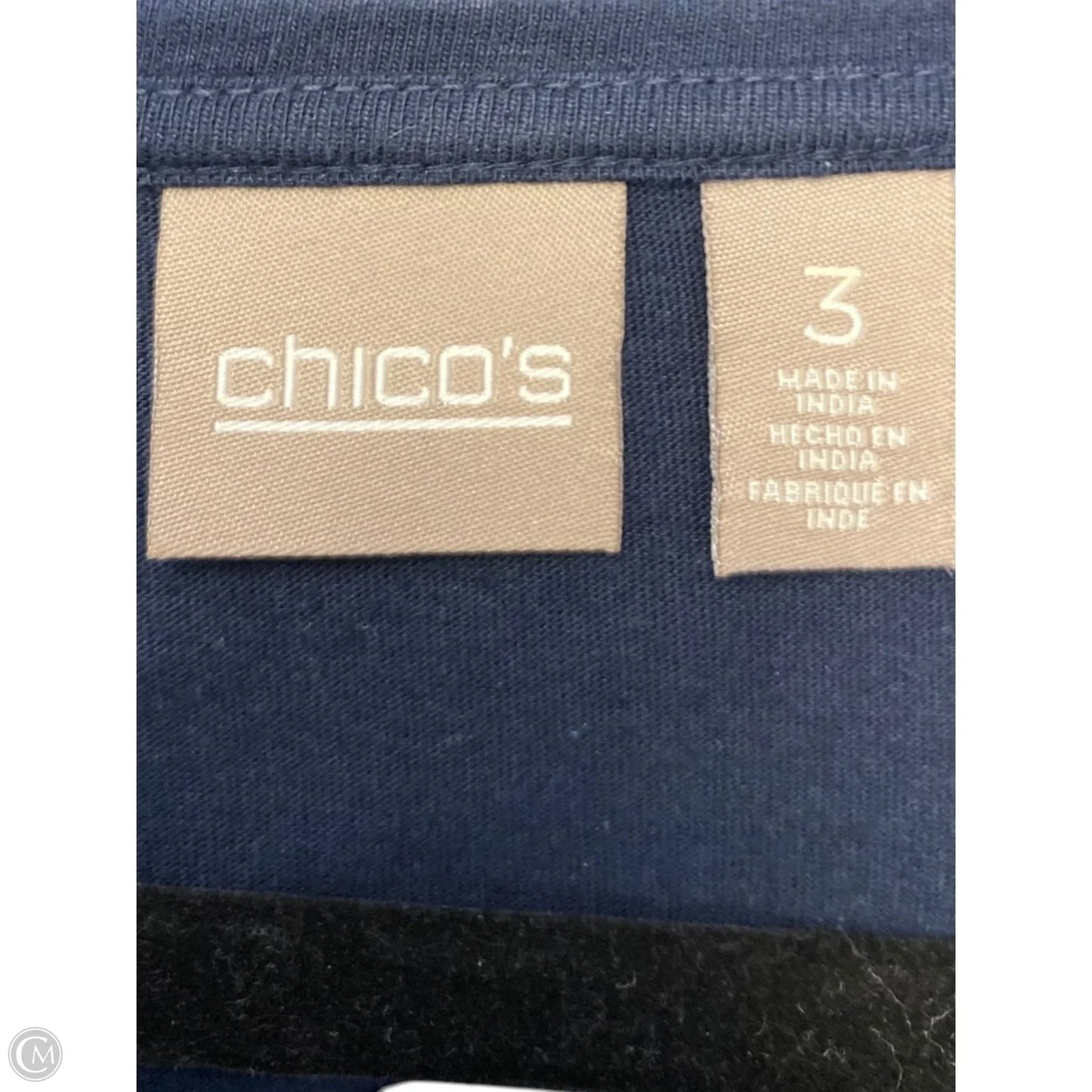 Top Short Sleeve By Chicos In Navy, Size: Xl
