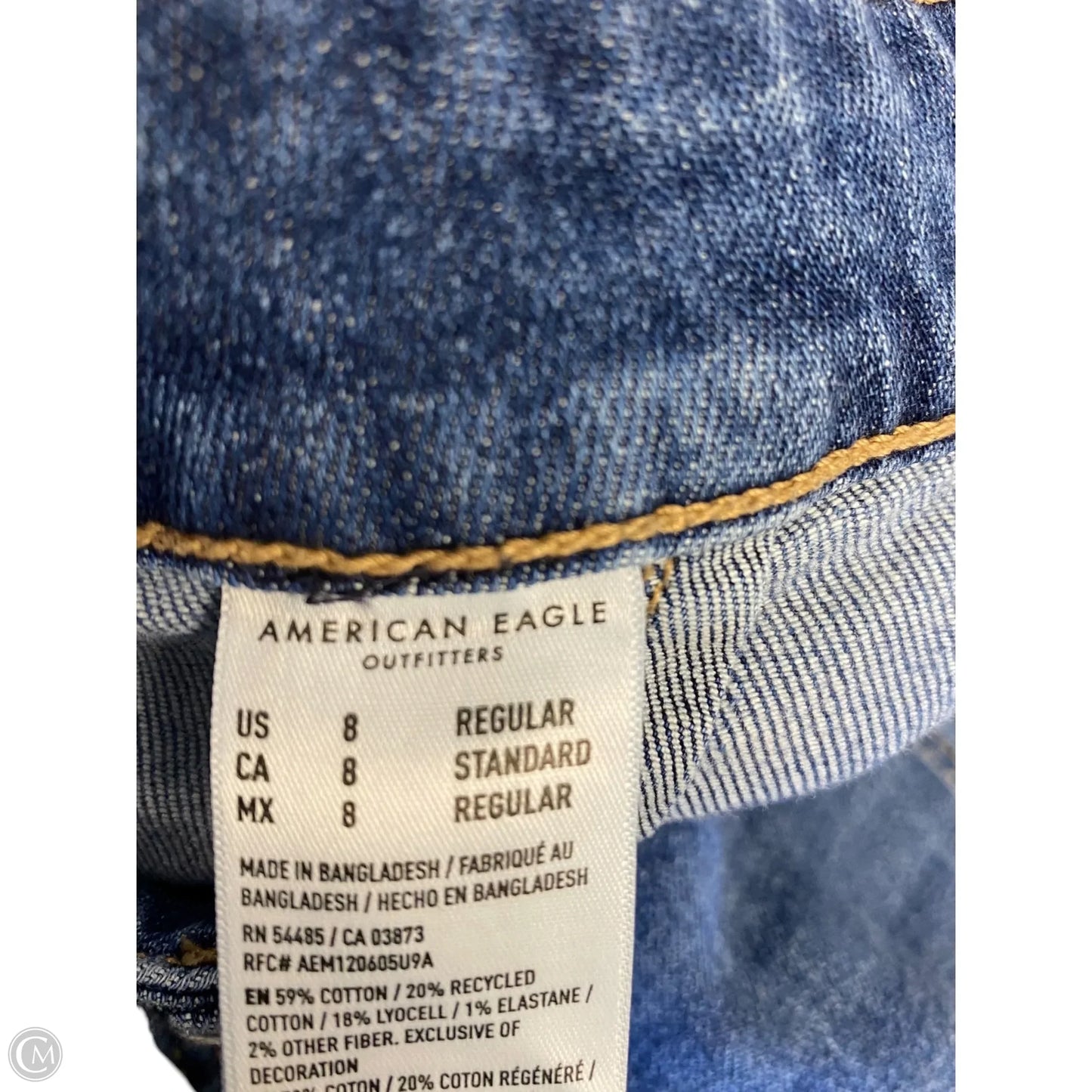 Jeans Wide Leg By American Eagle In Blue Denim, Size: 8