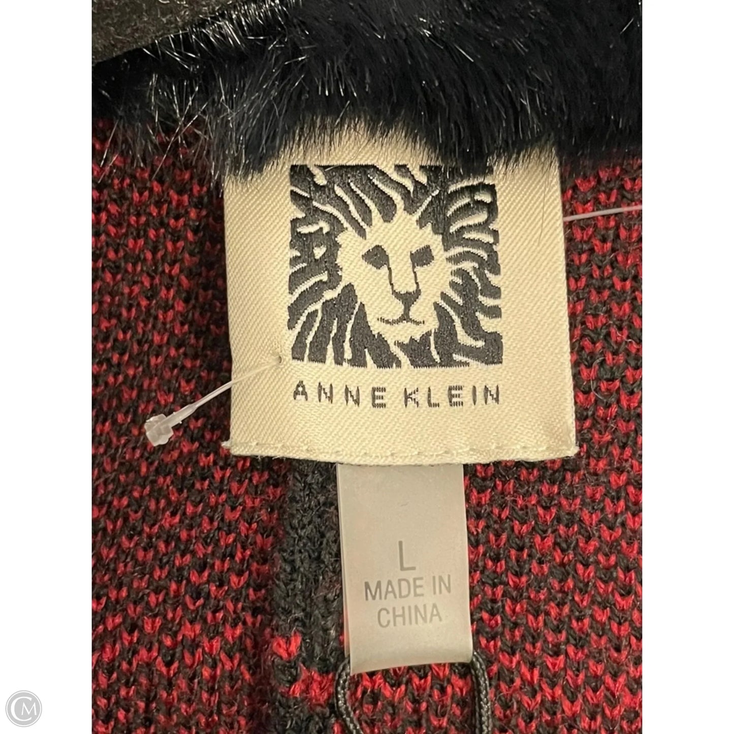 Sweater By Anne Klein In Black & Red, Size: L