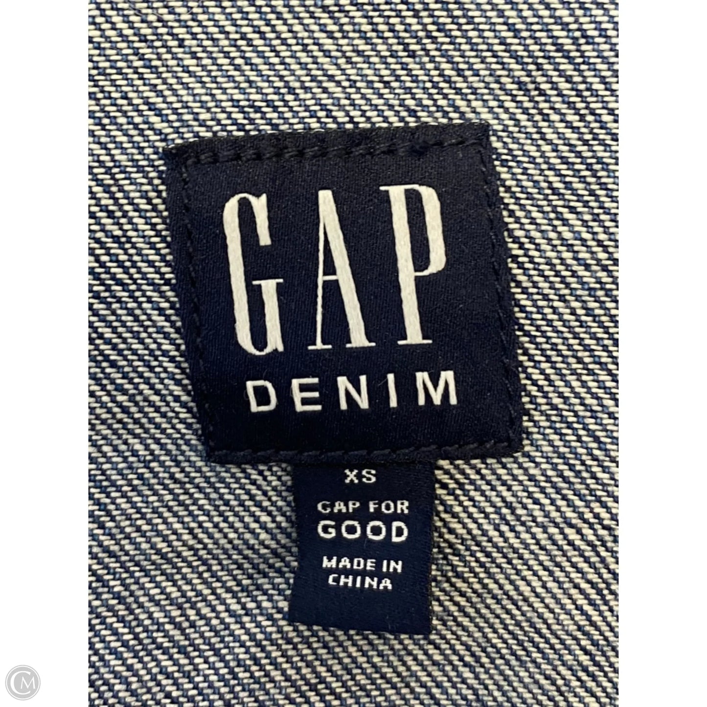 Jacket Denim By Gap In Blue Denim, Size: Xs