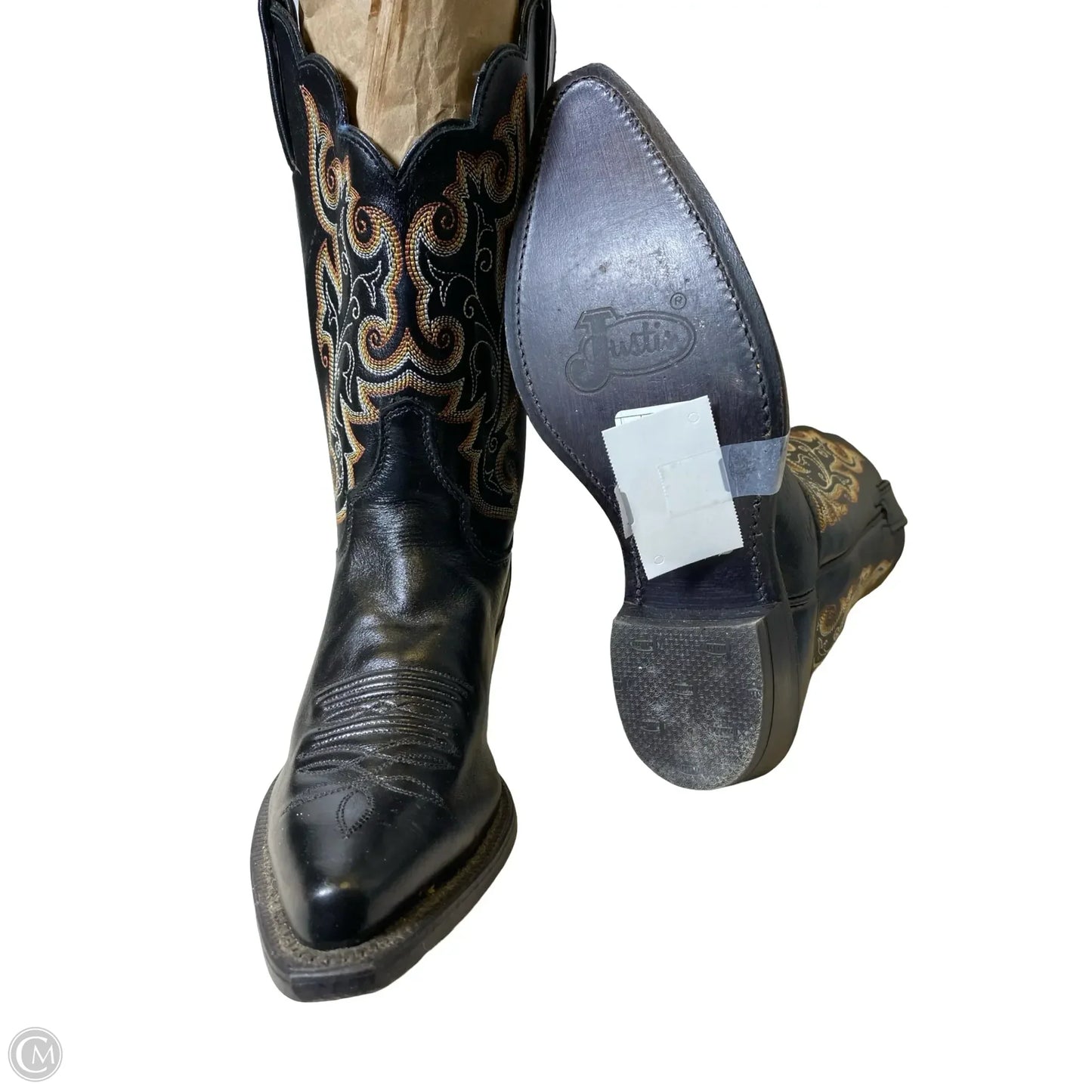 Boots Western By Justin In Black, Size: 6