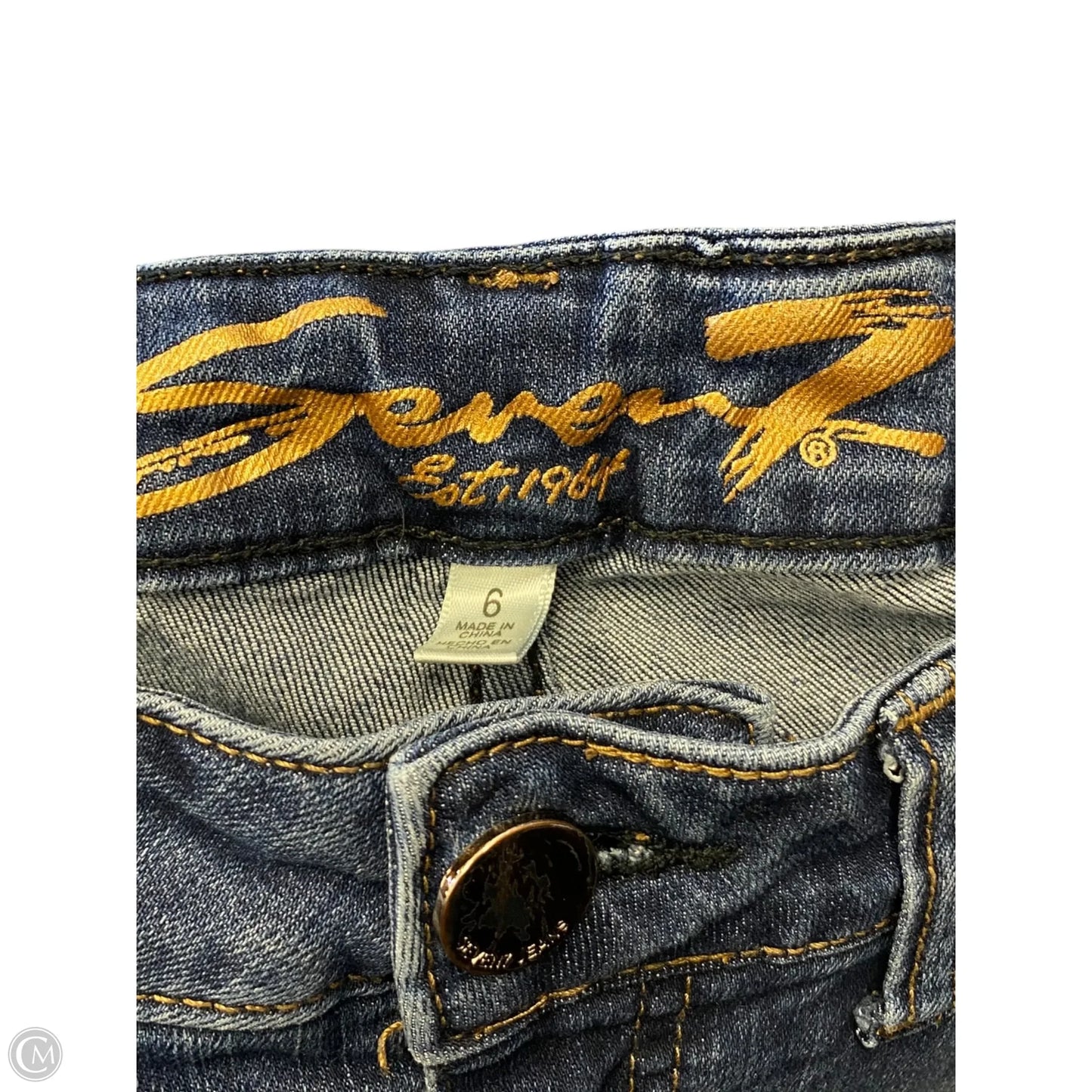 Jeans Straight By Seven 7 In Blue Denim, Size: 6
