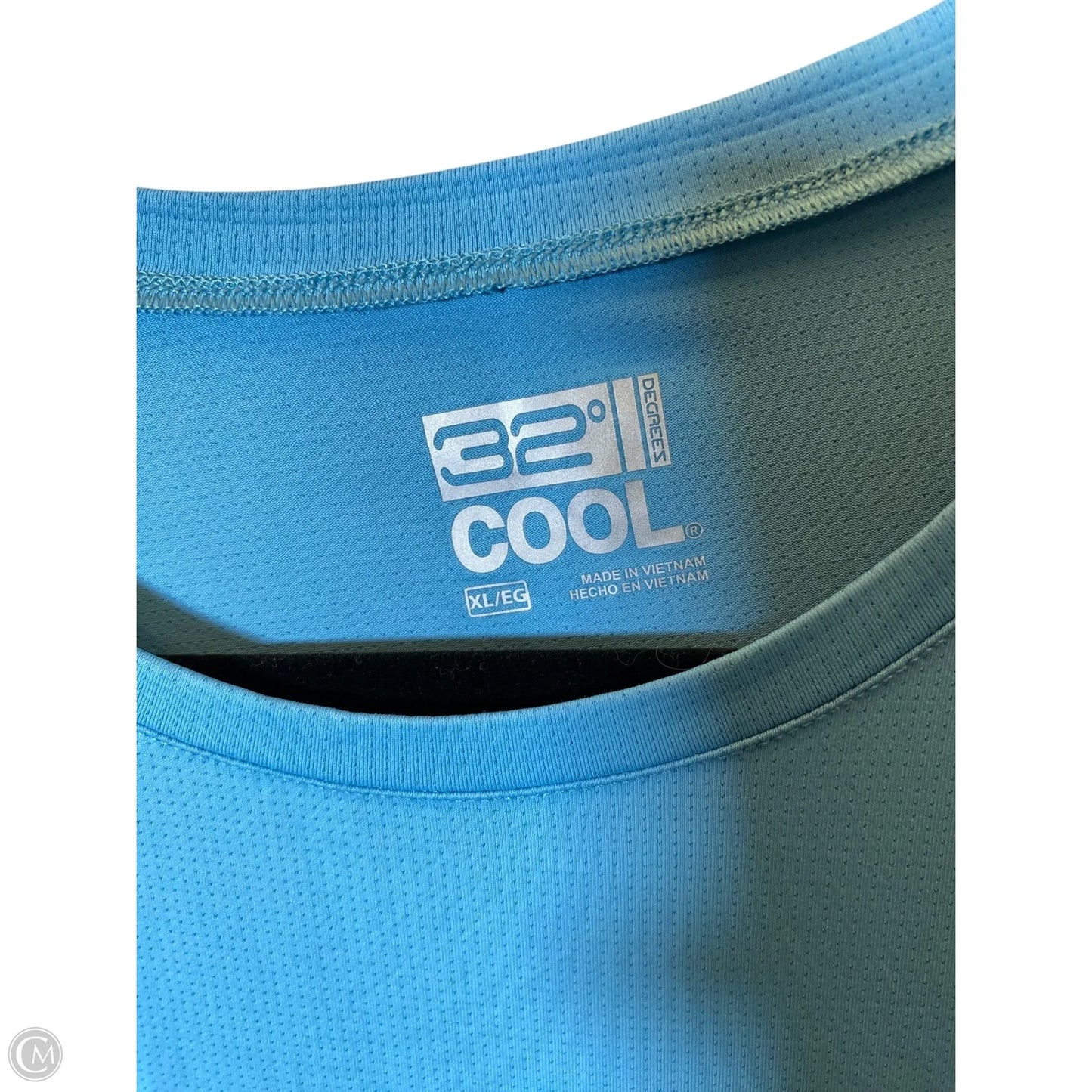 Athletic Top Long Sleeve Collar By 32 Degrees In Aqua, Size: Xl