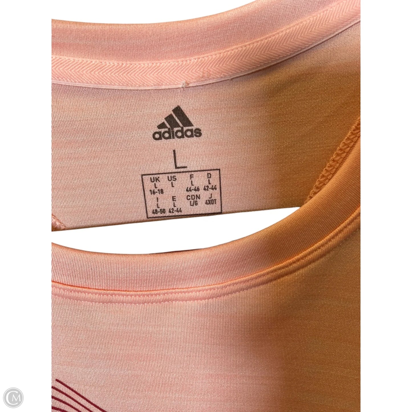 Athletic Tank Top By Adidas In Peach, Size: L