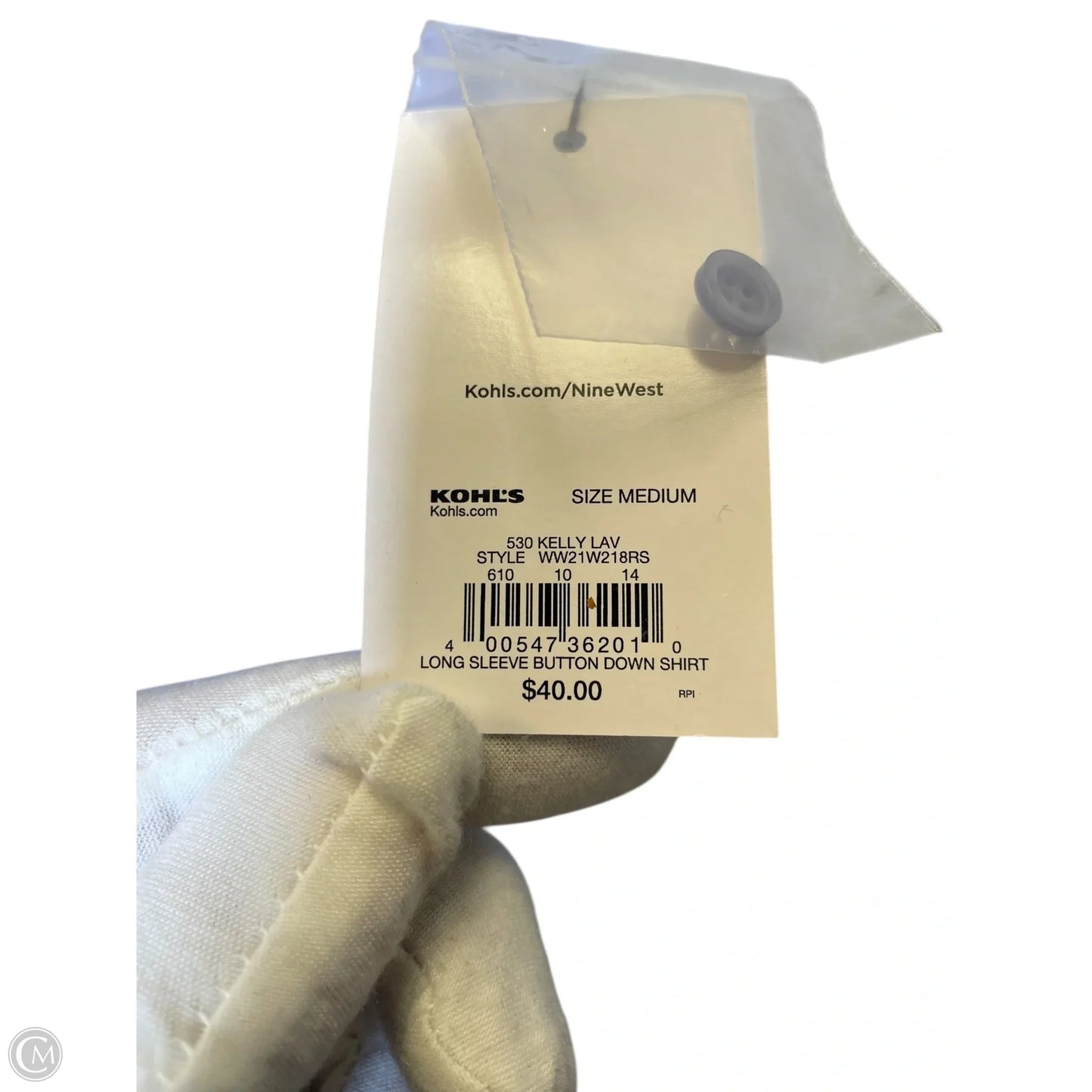 Blouse Long Sleeve By Nine West In Purple, Size: M