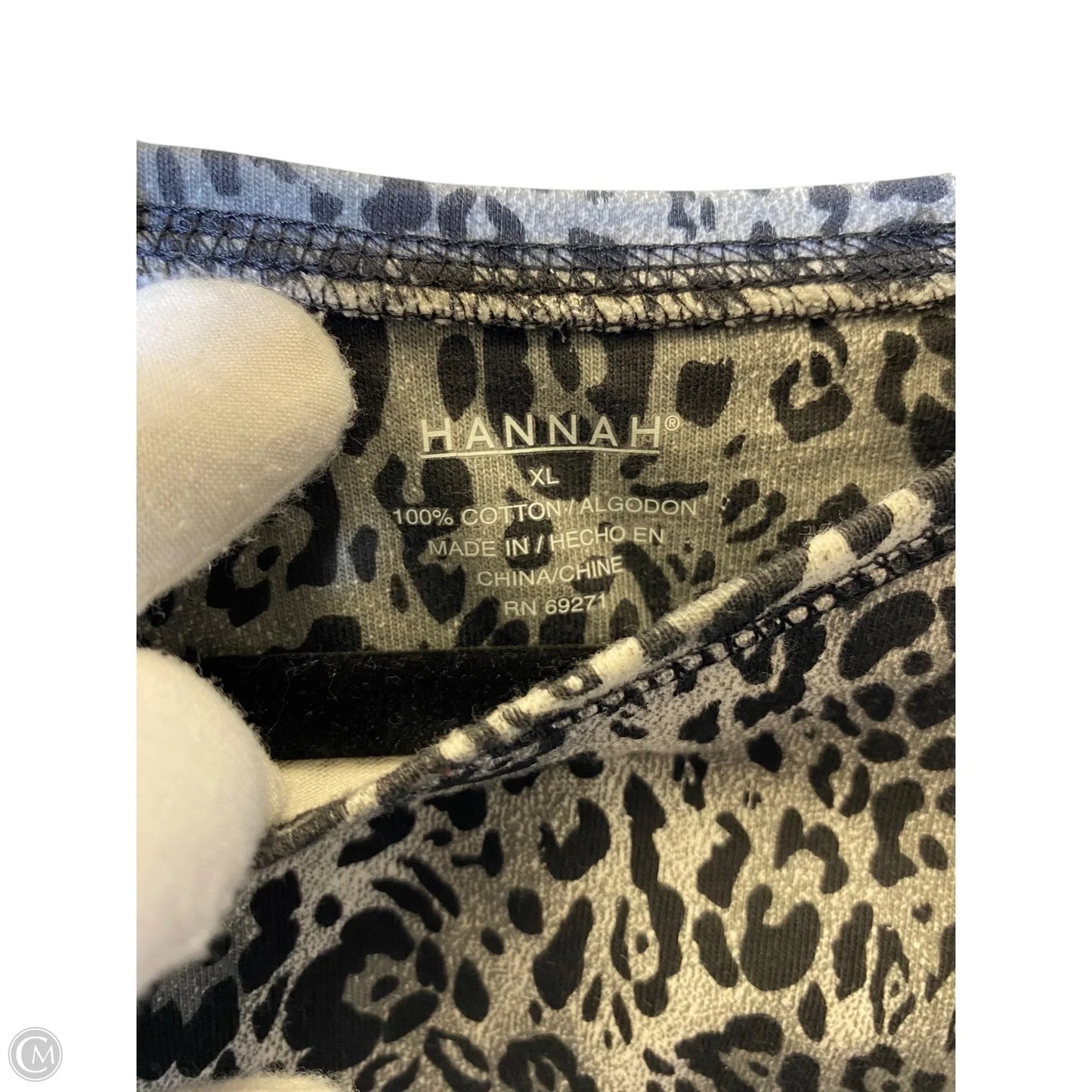 Top 3/4 Sleeve By Hannah In Animal Print, Size: Xl