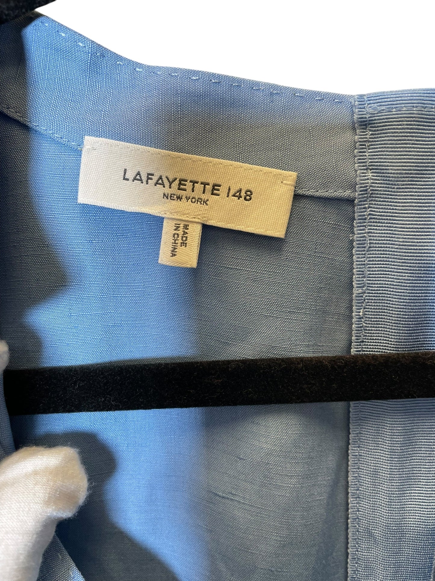 Top Short Sleeve By Lafayette 148 In Blue, Size: 3X