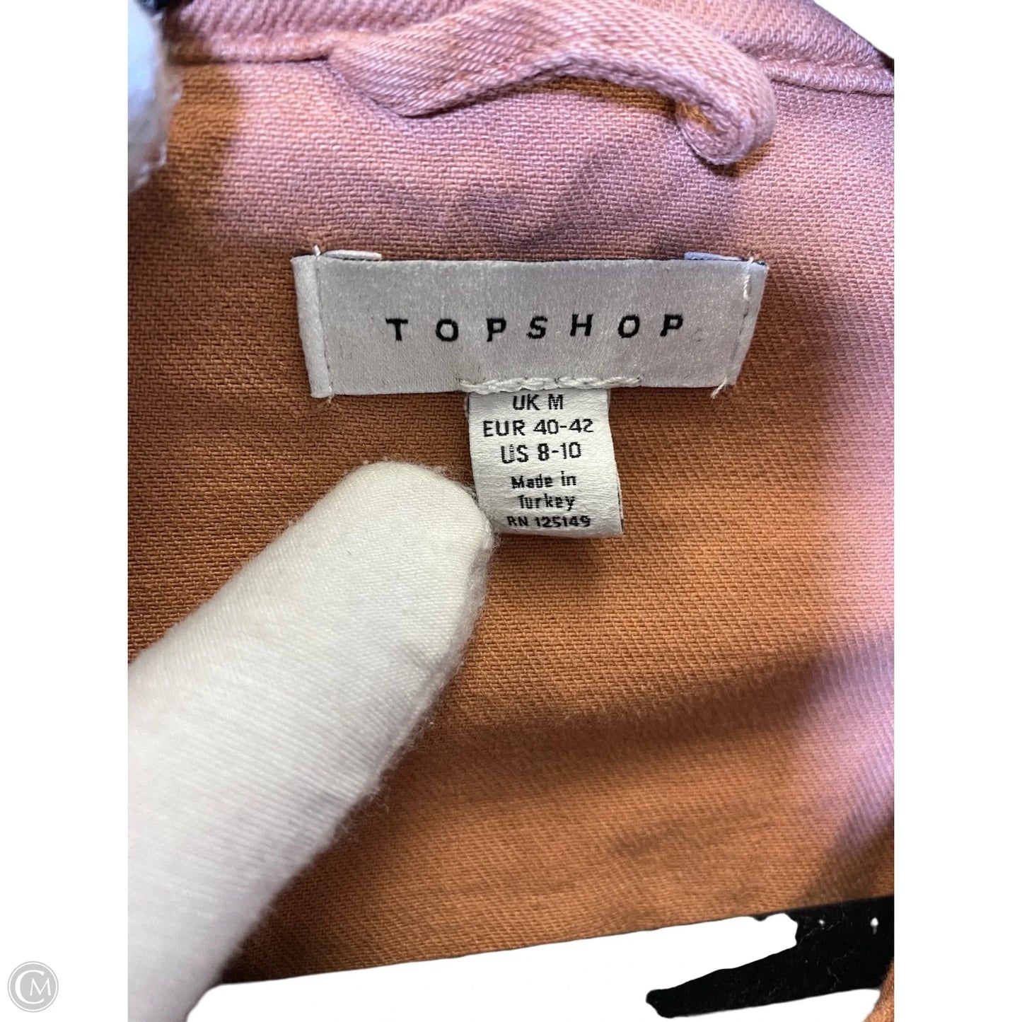 Jacket Denim By Top Shop In Peach, Size: M