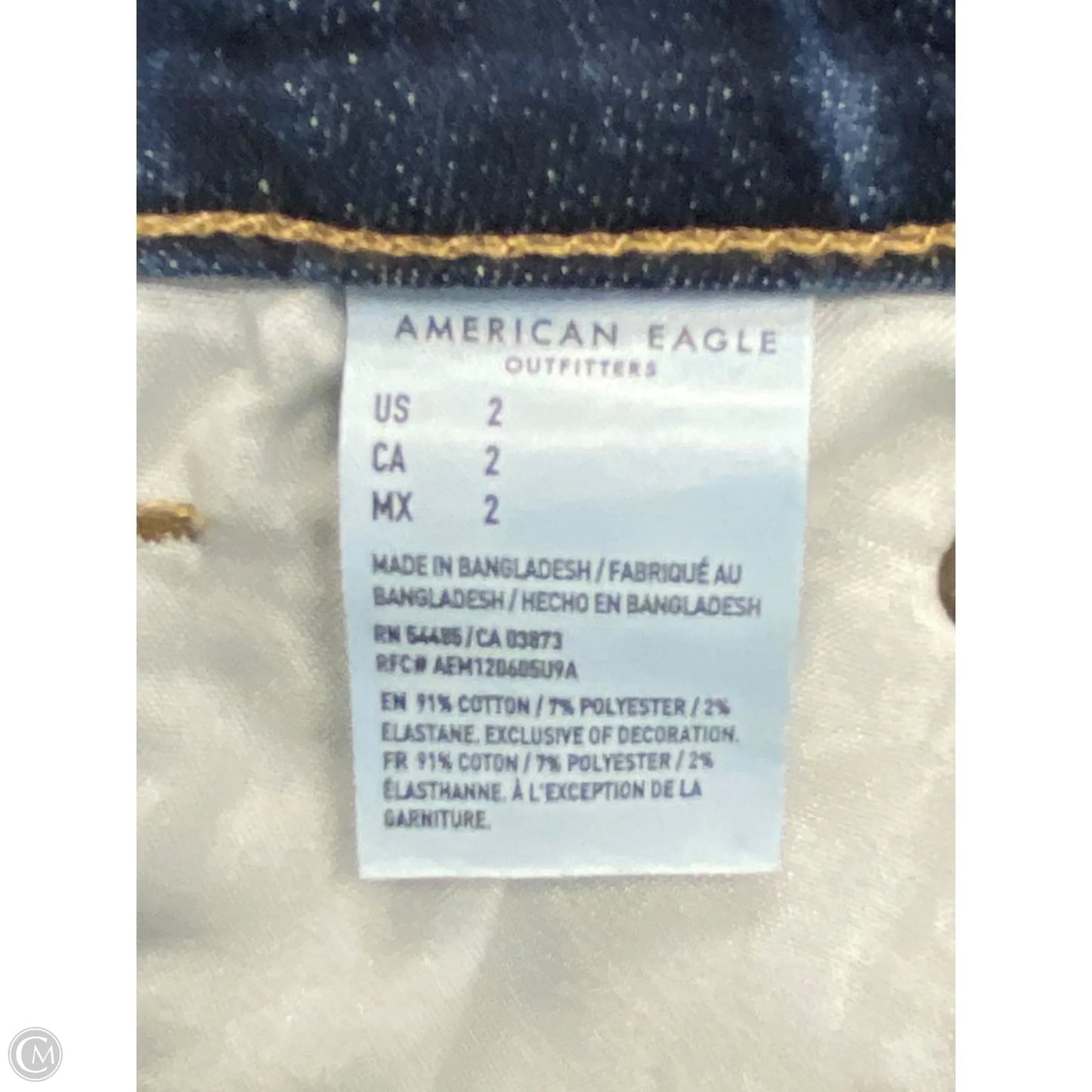 Skirt Midi By American Eagle In Blue Denim, Size: 2