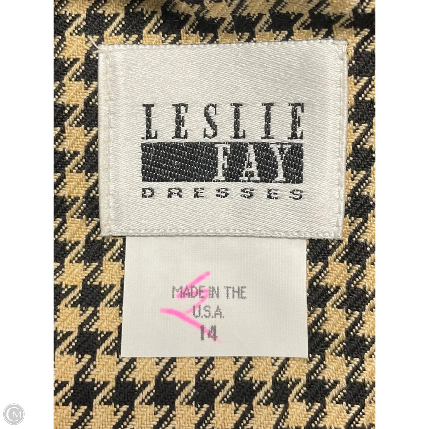 Dress Casual Midi By Leslie Fay In Black & Tan, Size: 14