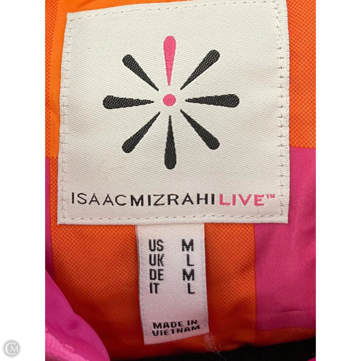 Jacket Puffer & Quilted By Isaac Mizrahi Live Qvc In Orange & Pink, Size: M