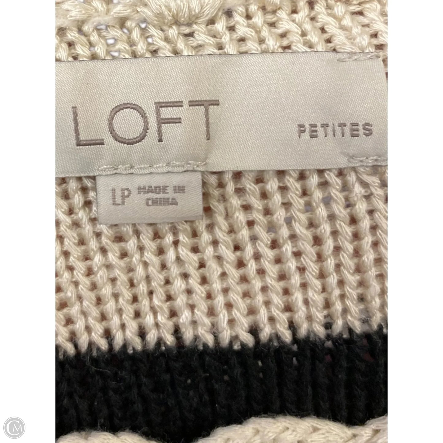 Sweater By Loft In Black & Tan, Size: Lp