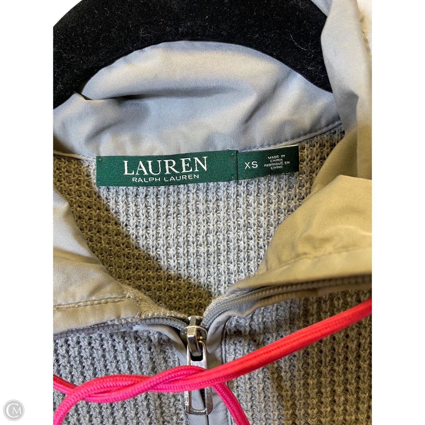 Sweater By Lauren By Ralph Lauren In Grey & Pink, Size: Xs