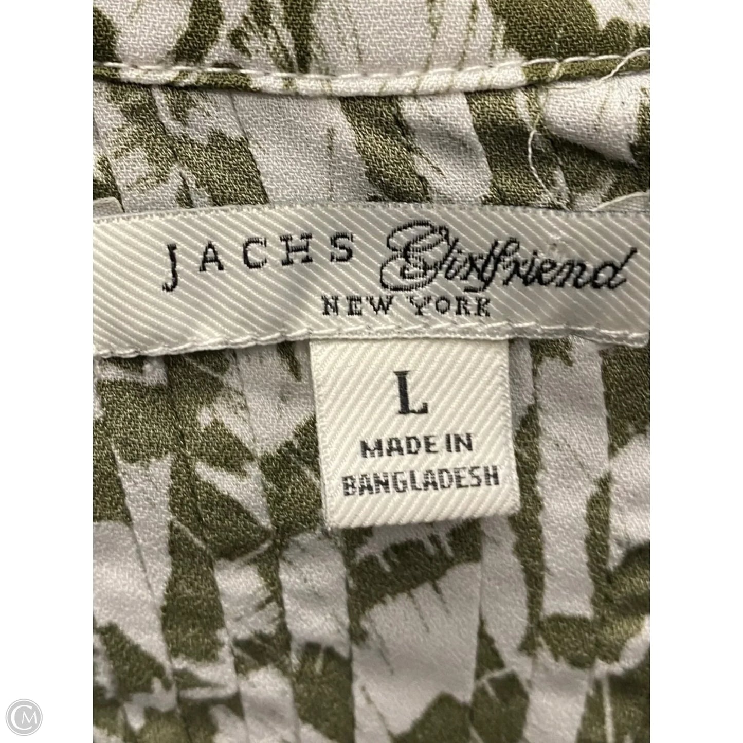 Top Long Sleeve By Jachs Girlfirend In Green & White, Size: L