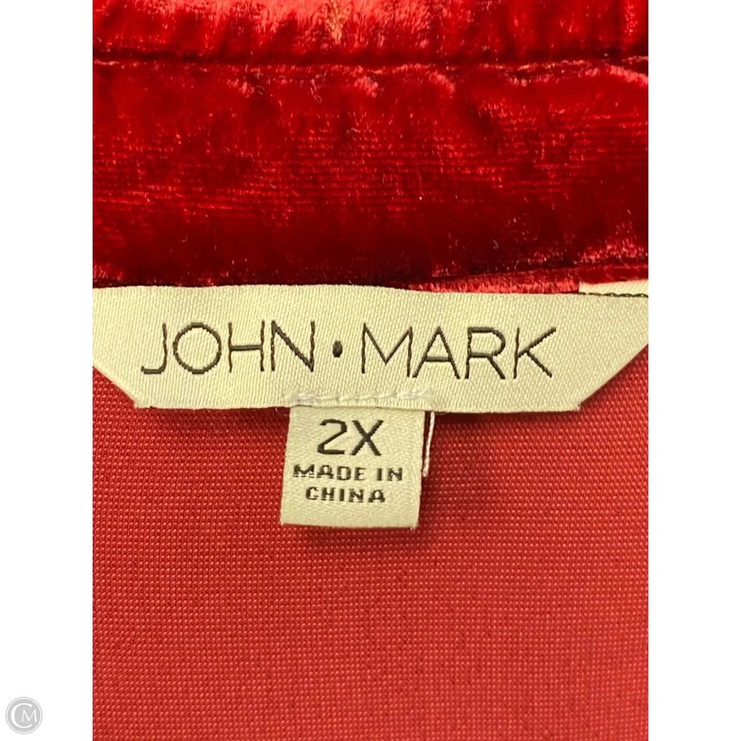 Top Long Sleeve By John Mark In Red, Size: 2x