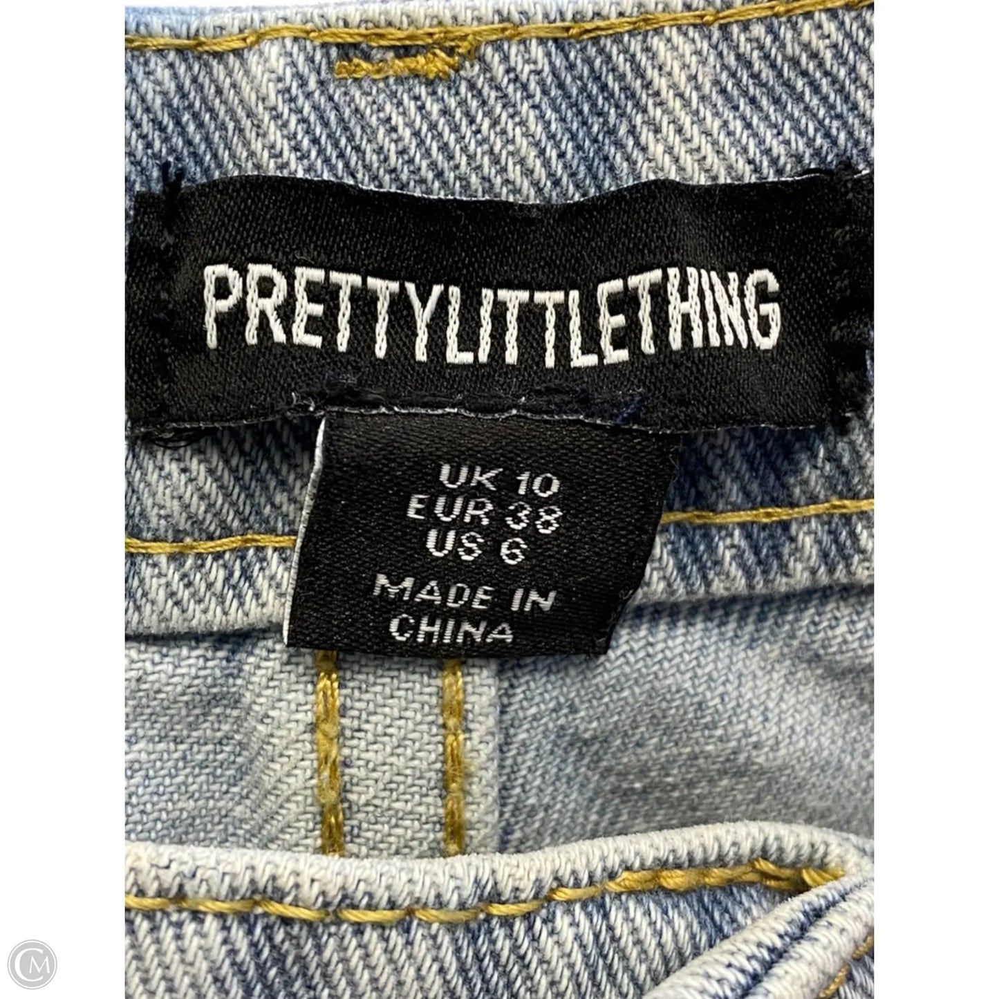 Jeans Straight By Pretty Little Thing In Blue Denim, Size: 6