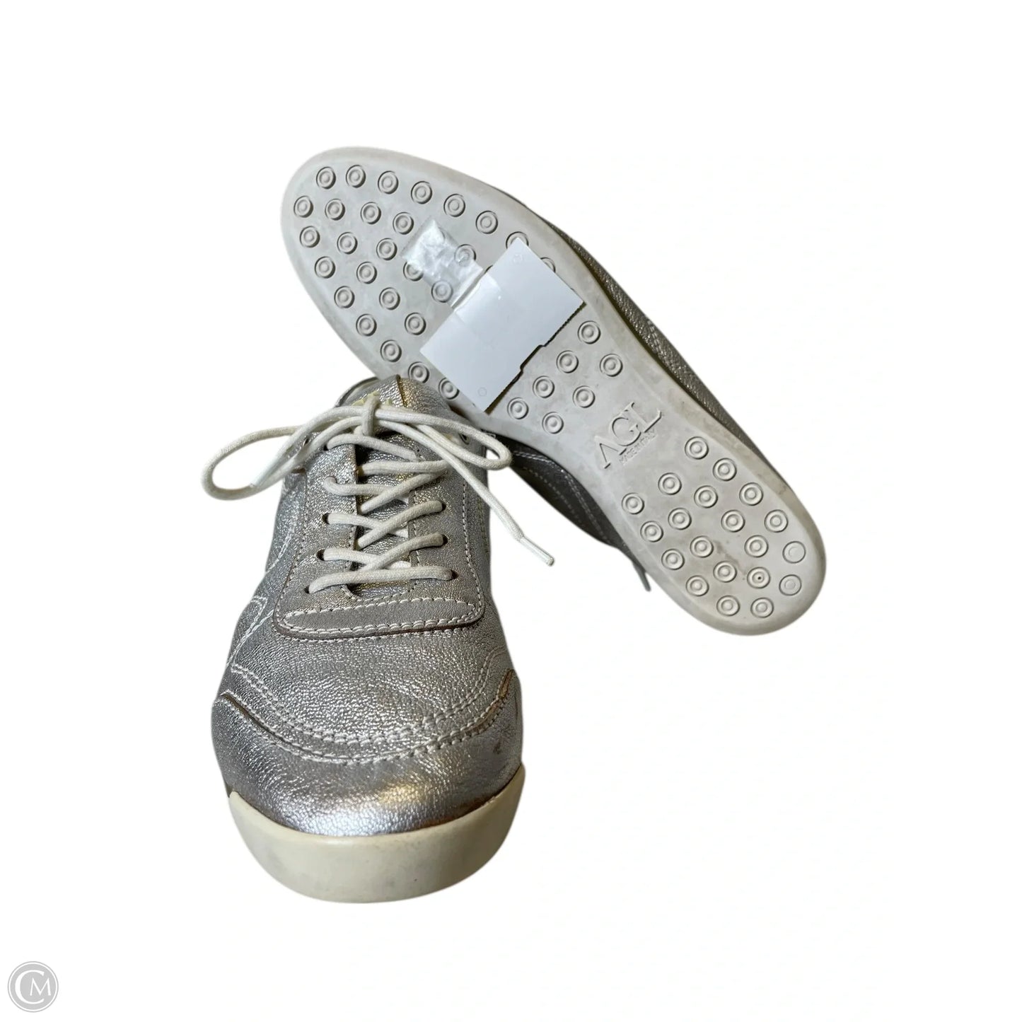 Shoes Sneakers By Agl In Silver, Size: 9.5