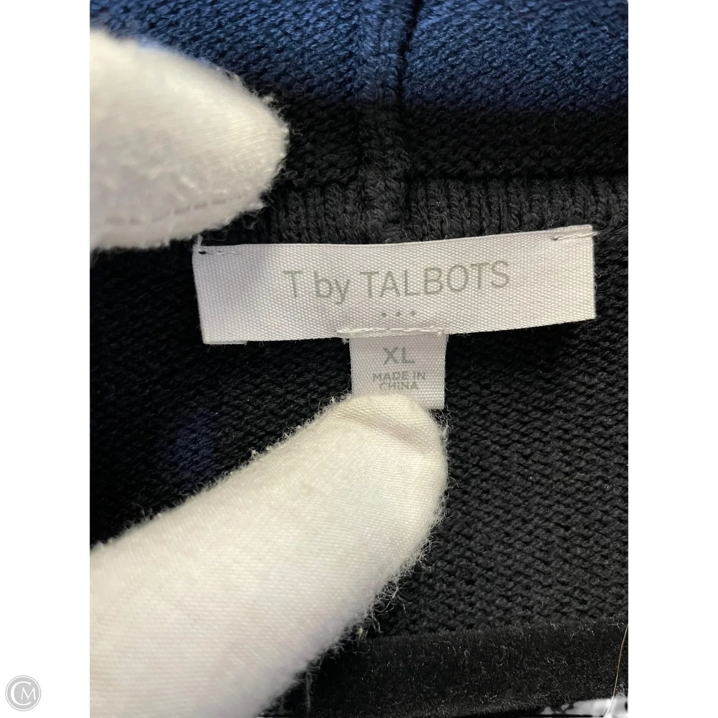 Sweatshirt Collar By Clothes Mentor In Black & White, Size: Xl